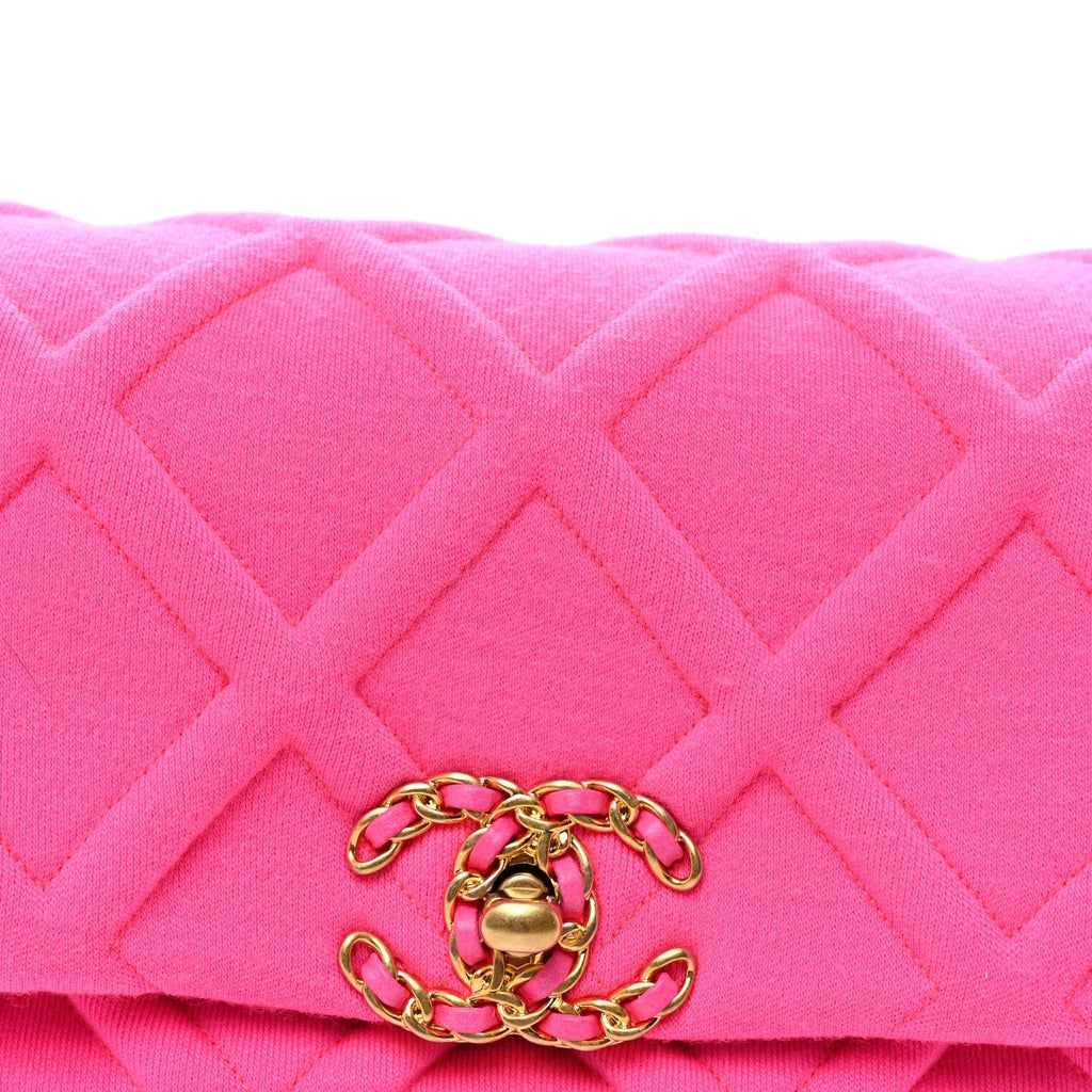 Jersey Quilted Chanel 19 Waist Bag Pink