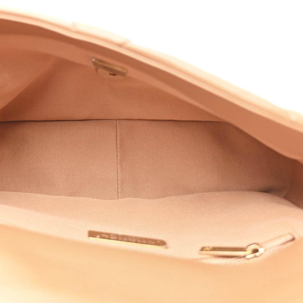 Lambskin Quilted Medium Chanel 19 Flap Brown