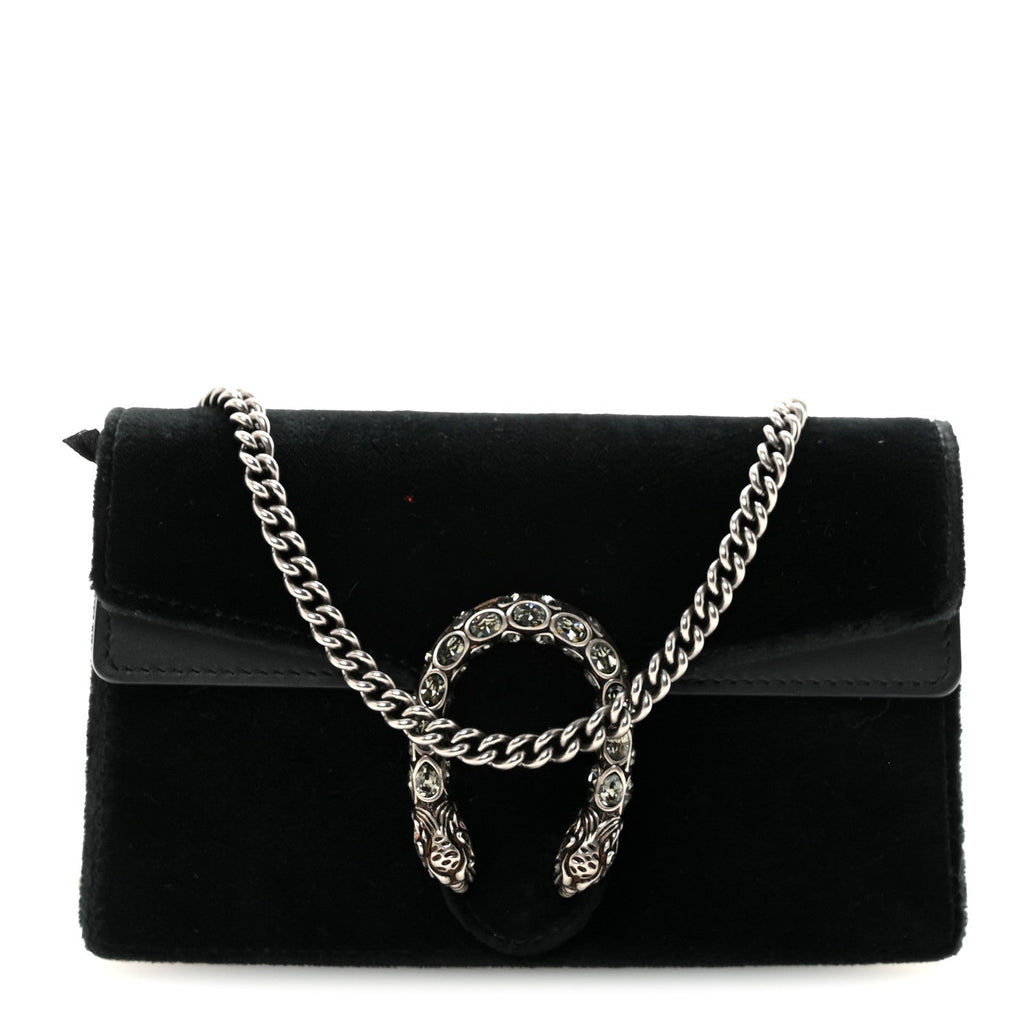 Velvet Super Mini Dionysus Shoulder Bag Black