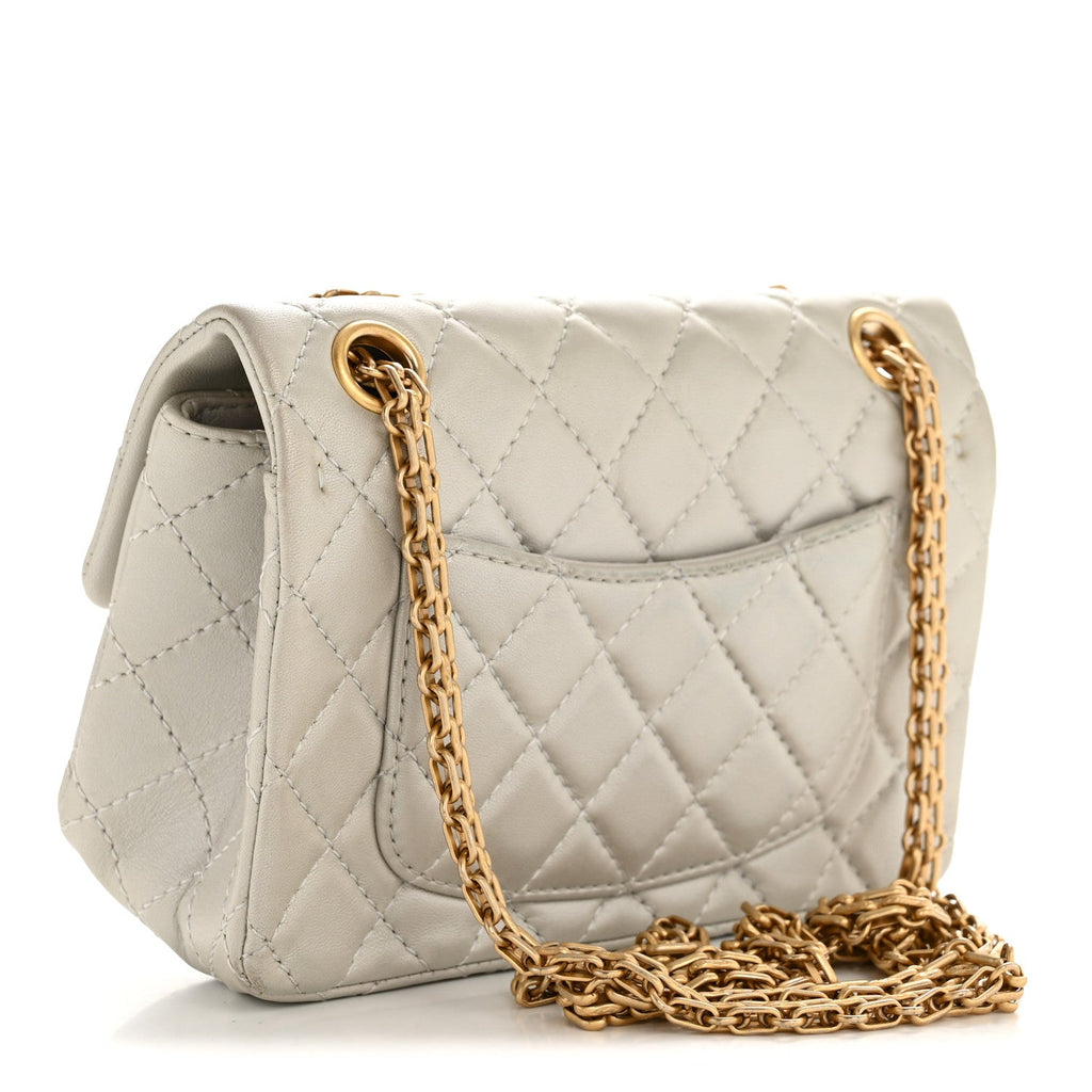 Metallic Goatskin Quilted 2.55 Reissue Mini Flap Silver