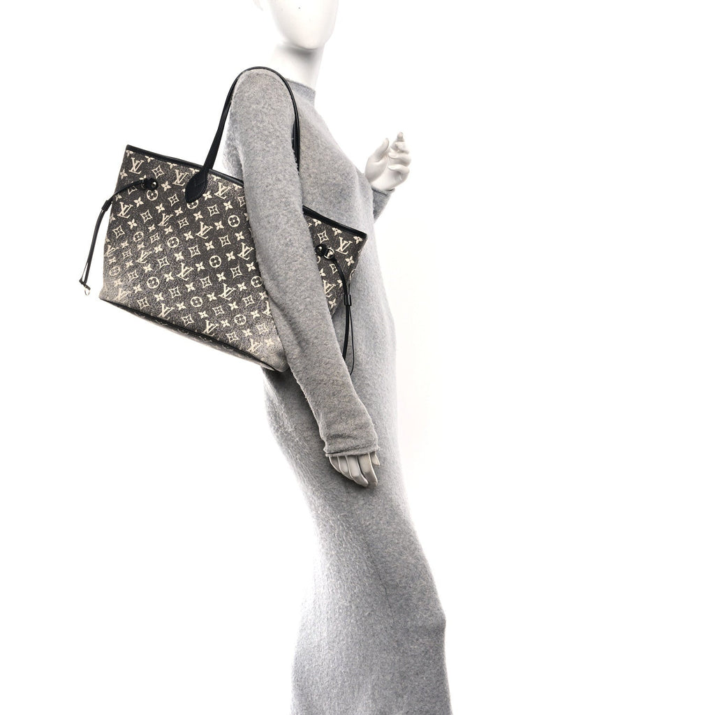 Denim Monogram Jacquard Neverfull MM Grey