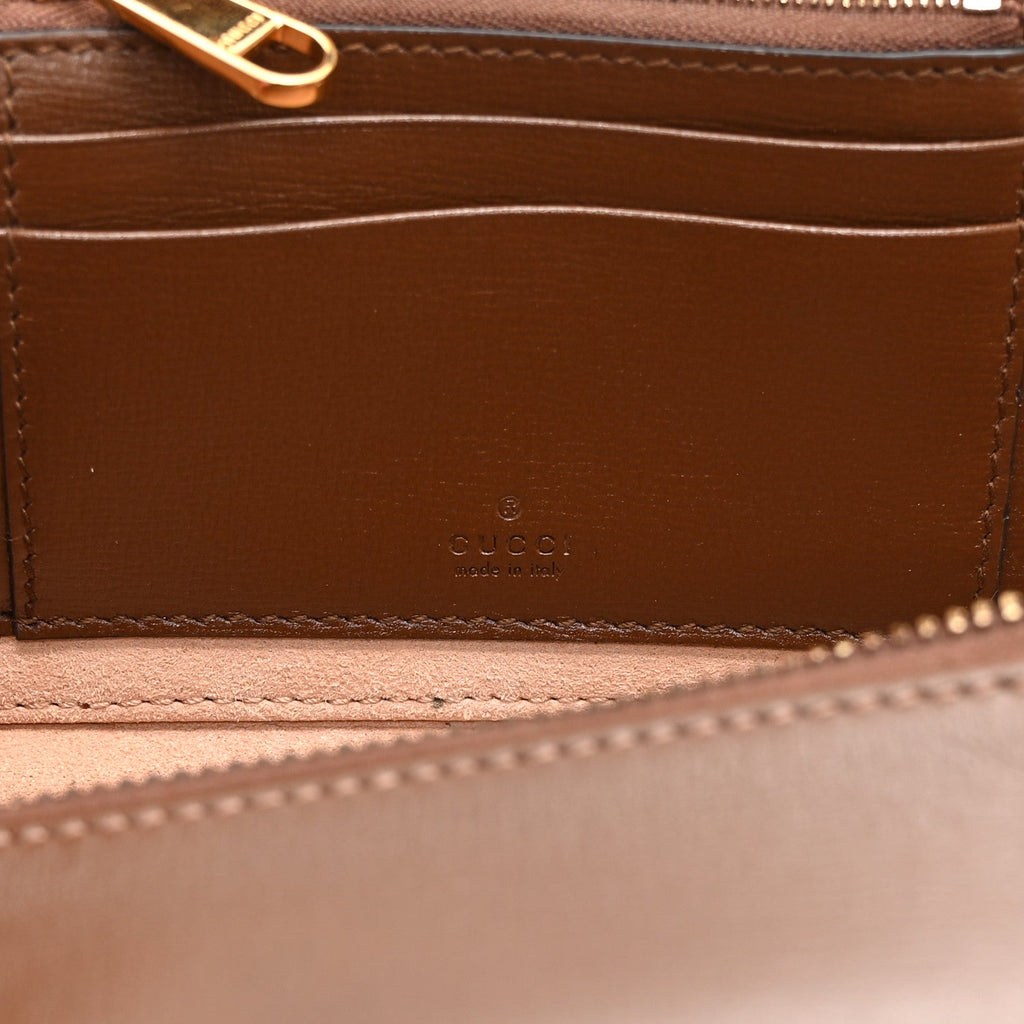 GG Supreme Monogram Azalea Calfskin Mini Retro Interlocking G Mini Shoulder Bag Beige Ebony Brown Sugar
