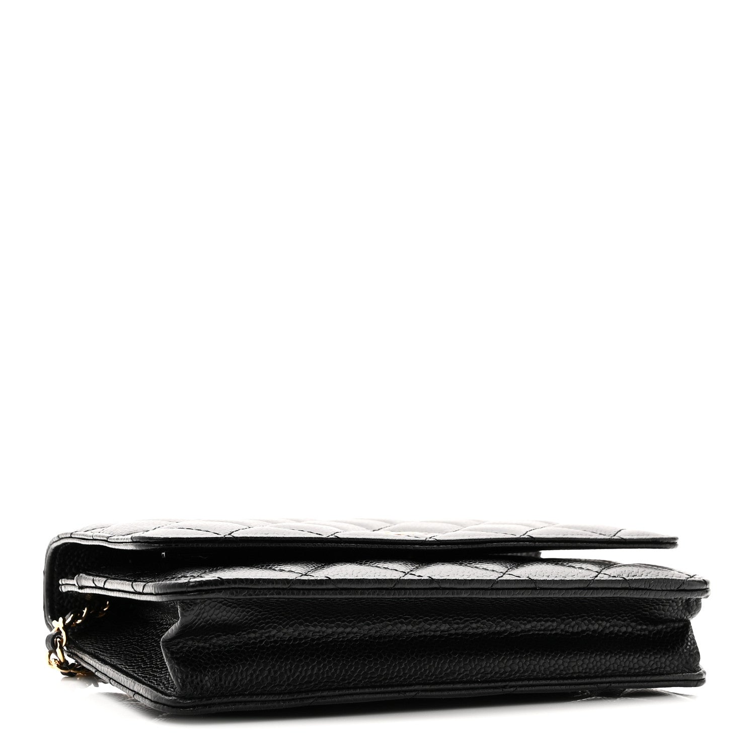 Caviar Quilted Wallet on Chain WOC Black