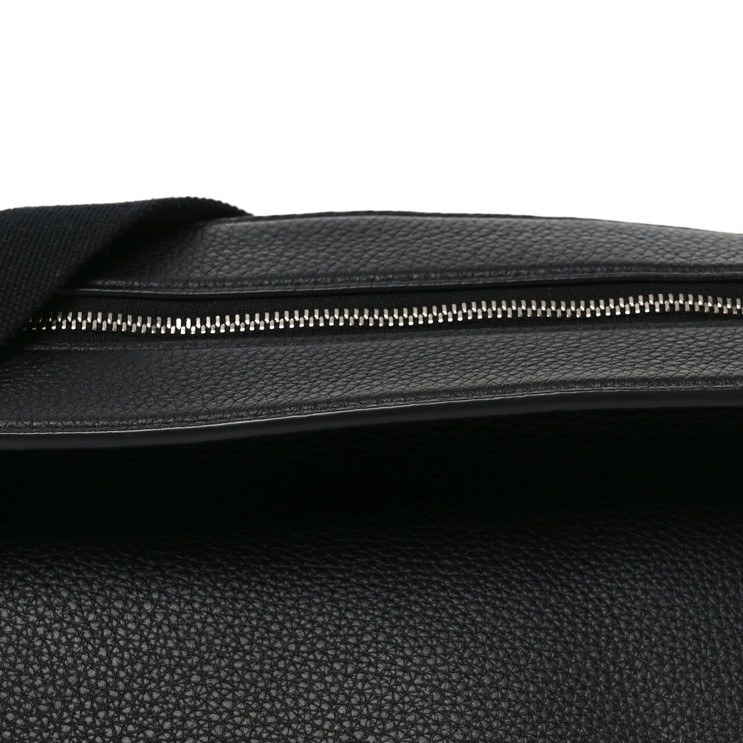 Grained Calfskin Large Slouchy Banana Bag Black