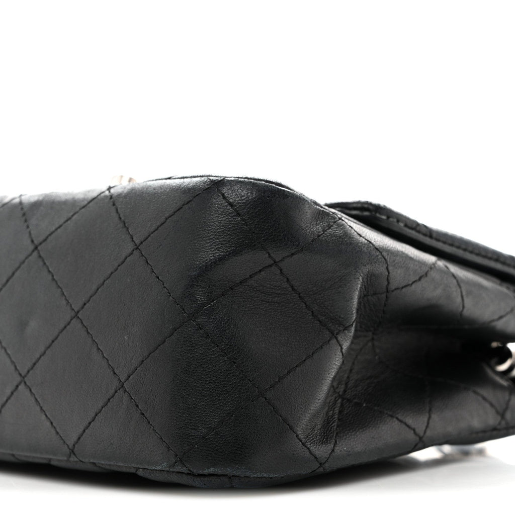 Lambskin Quilted Mini Square Flap Black