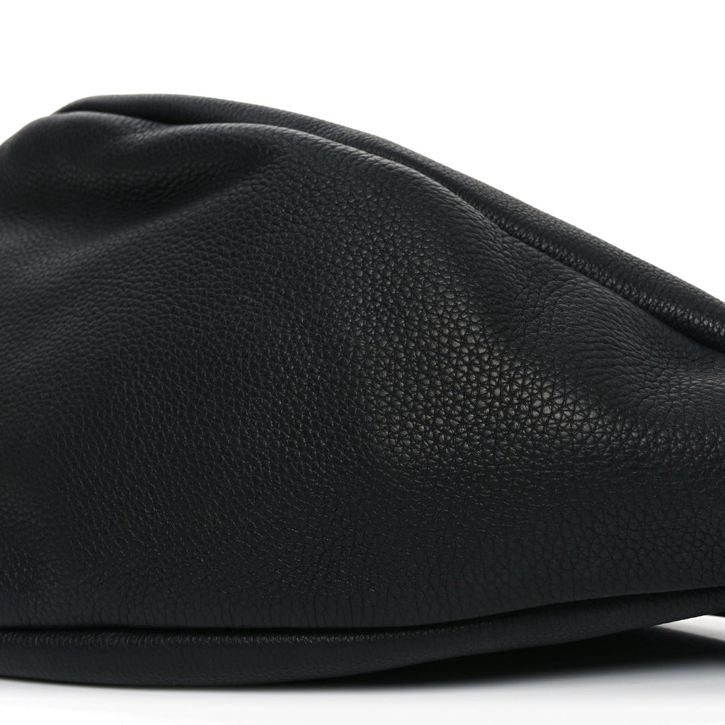 Grained Calfskin Large Slouchy Banana Bag Black
