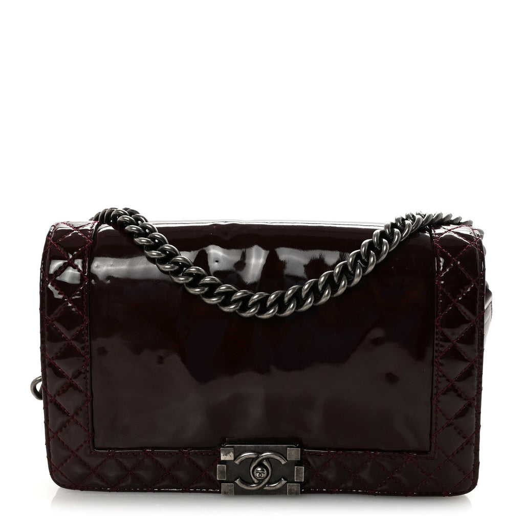 Patent New Medium Boy Reverso Flap Burgundy