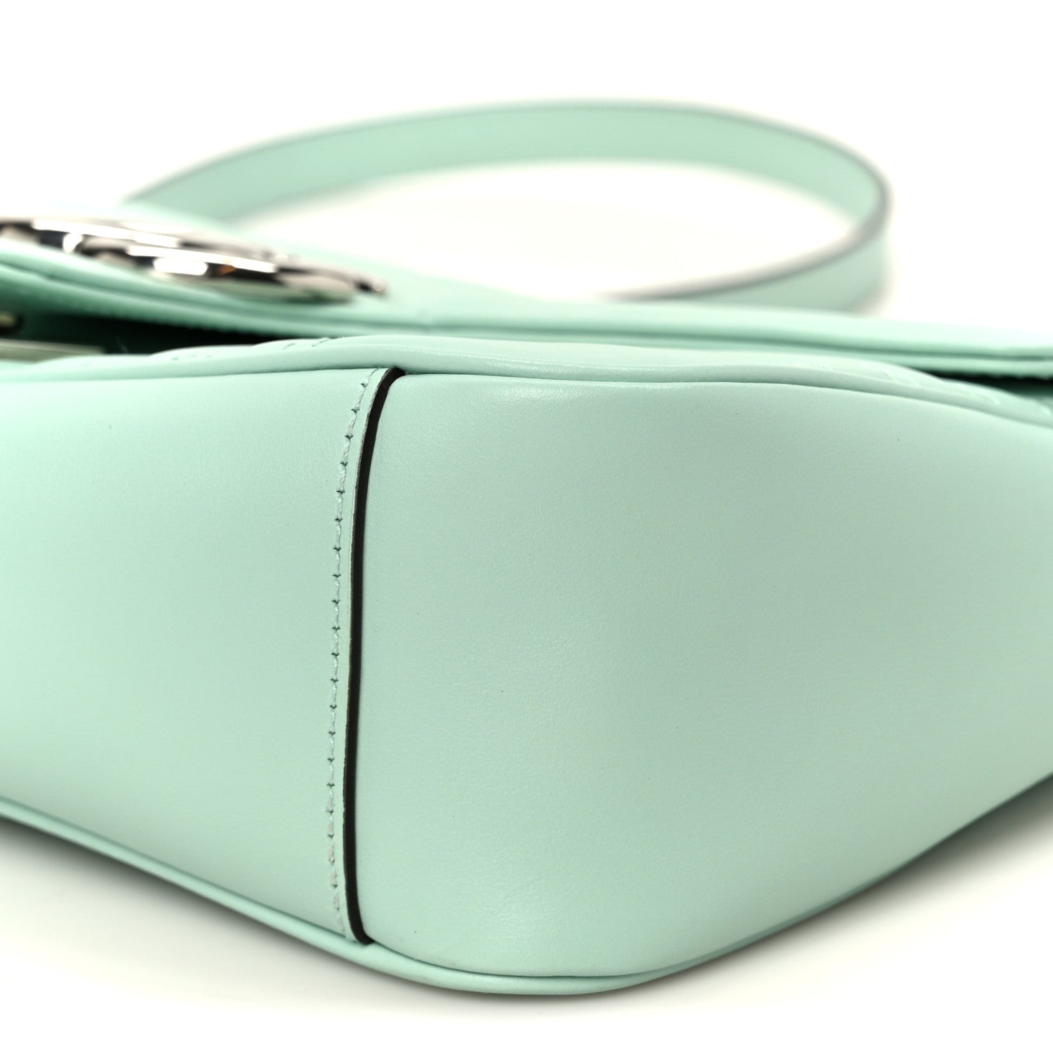 Calfskin Matelasse Small GG Marmont Shoulder Bag Water Green