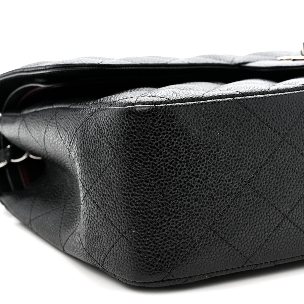 Caviar Quilted Jumbo Double Flap Black