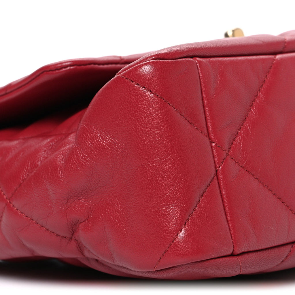 Goatskin Quilted Large Chanel 19 Flap Red