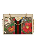 GG Supreme Monogram Flora Web Small Ophidia Chain Shoulder Bag White