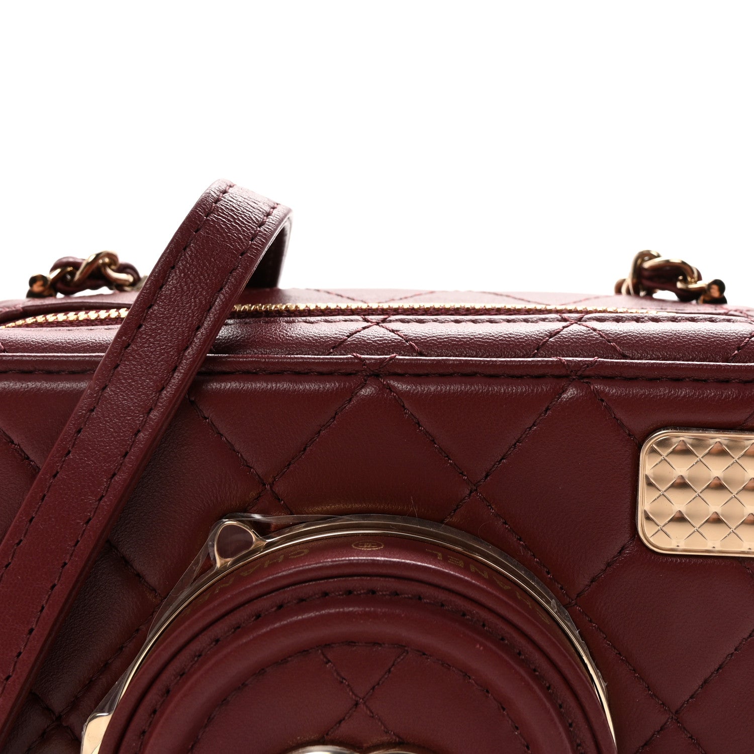 Lambskin Quilted Coco Click Bag Burgundy