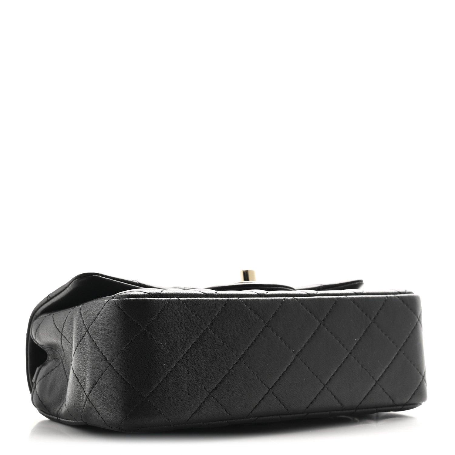 Lambskin Quilted Mini Rectangular Flap Black