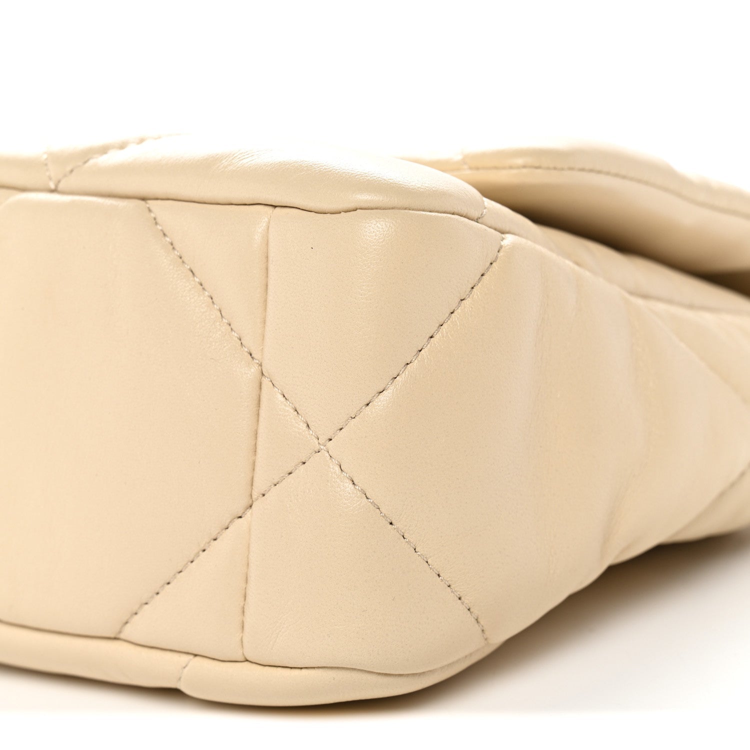 Lambskin Quilted Medium Chanel 19 Flap Beige