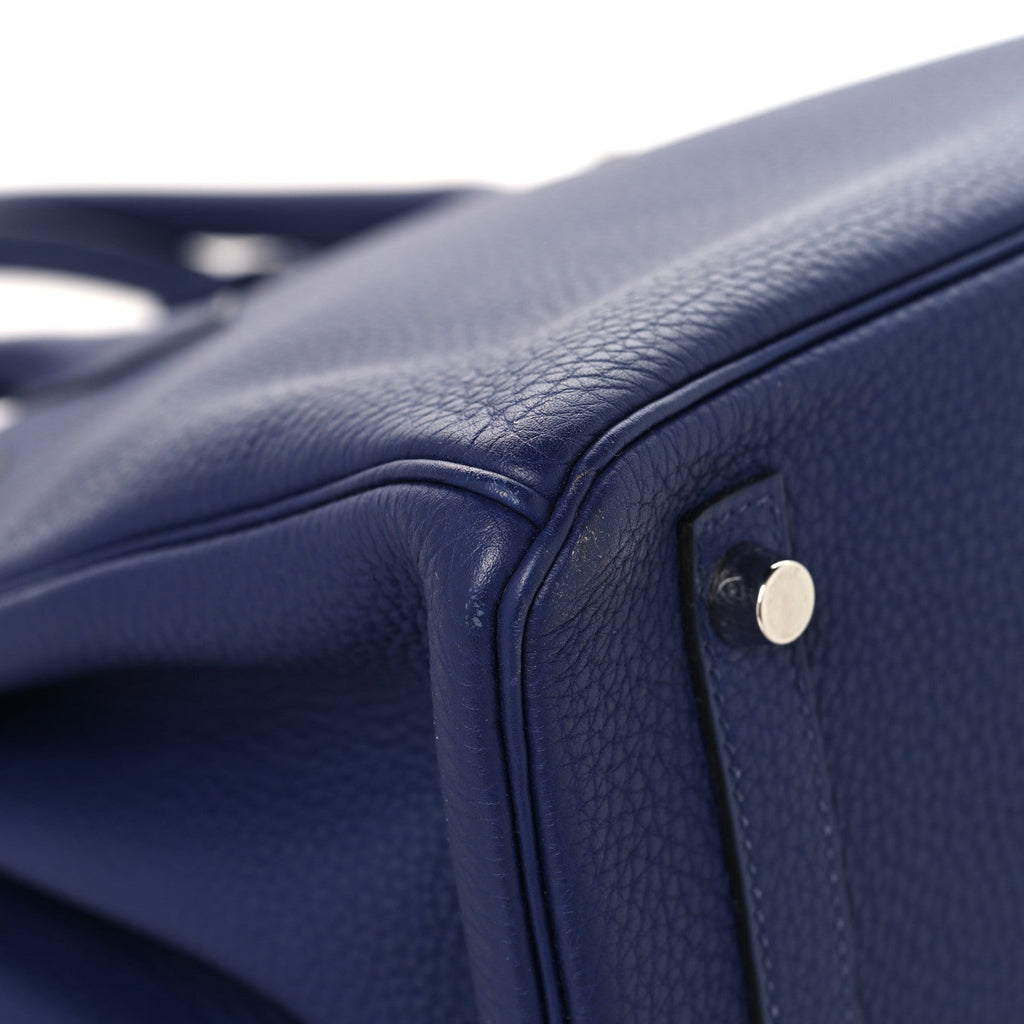 Togo Swift Officier Birkin 30 Bleu Encre Rouge H