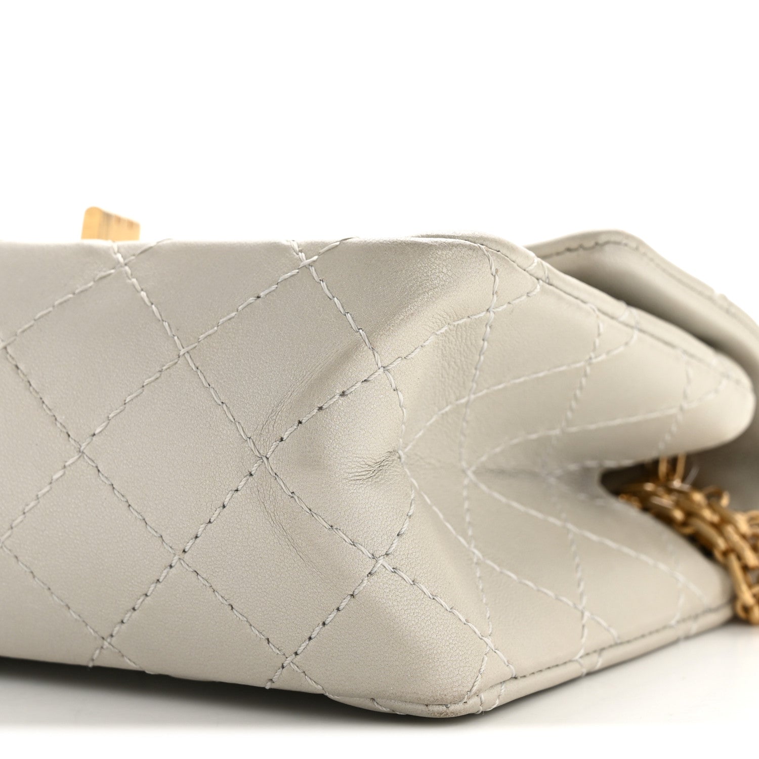Metallic Goatskin Quilted 2.55 Reissue Mini Flap Silver