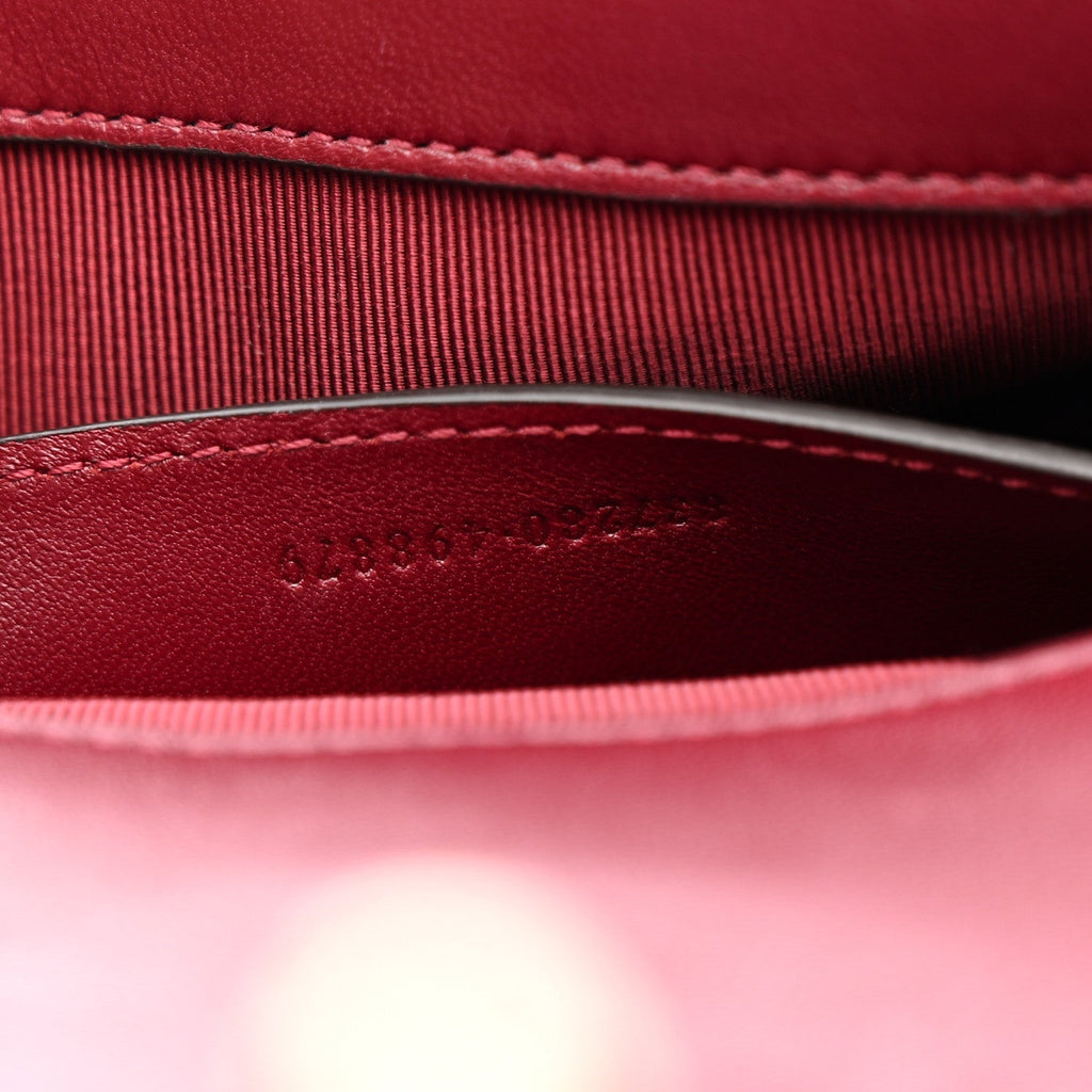 Lambskin Matelasse Small GG Marmont Shoulder Bag Rosso Ancora