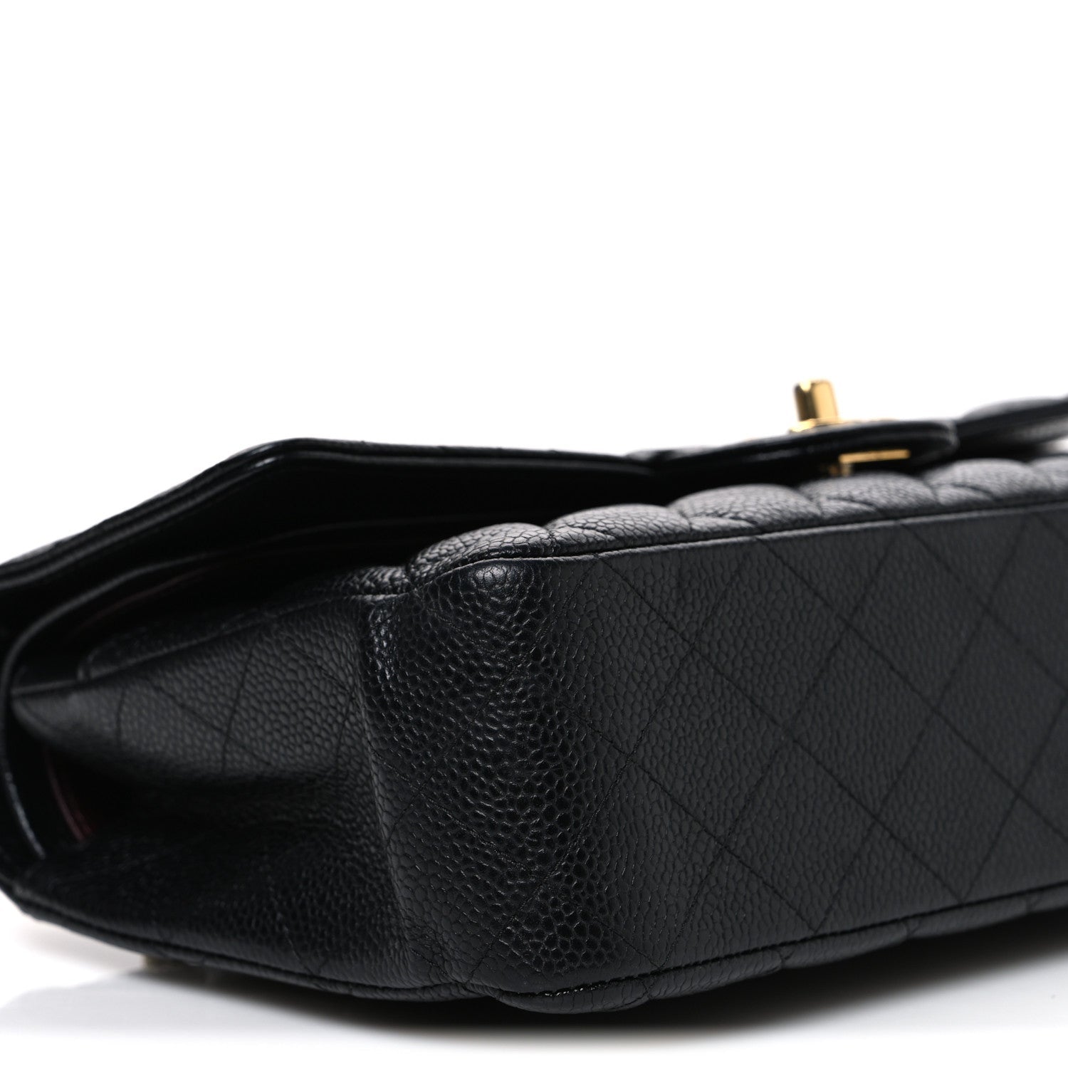 Caviar Quilted Medium Double Flap Black