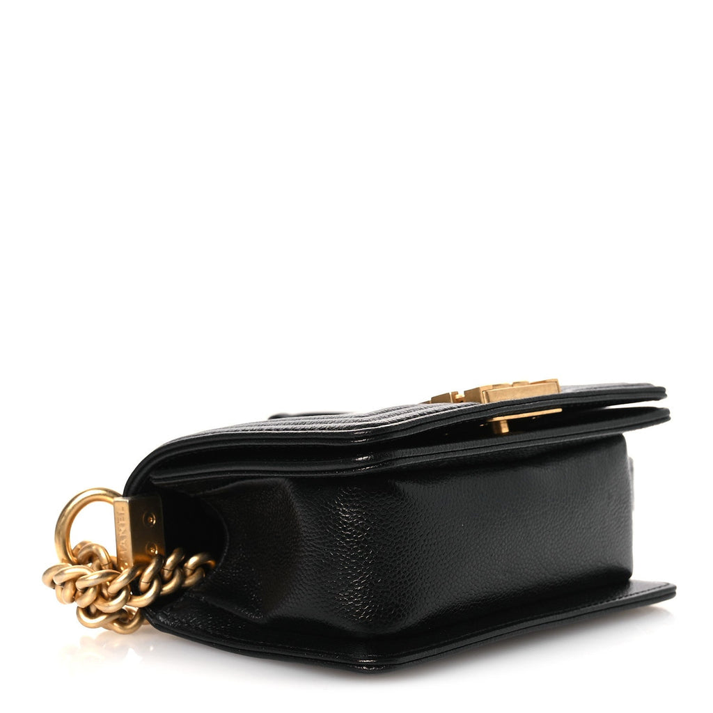 Caviar Quilted Mini Boy Flap Black