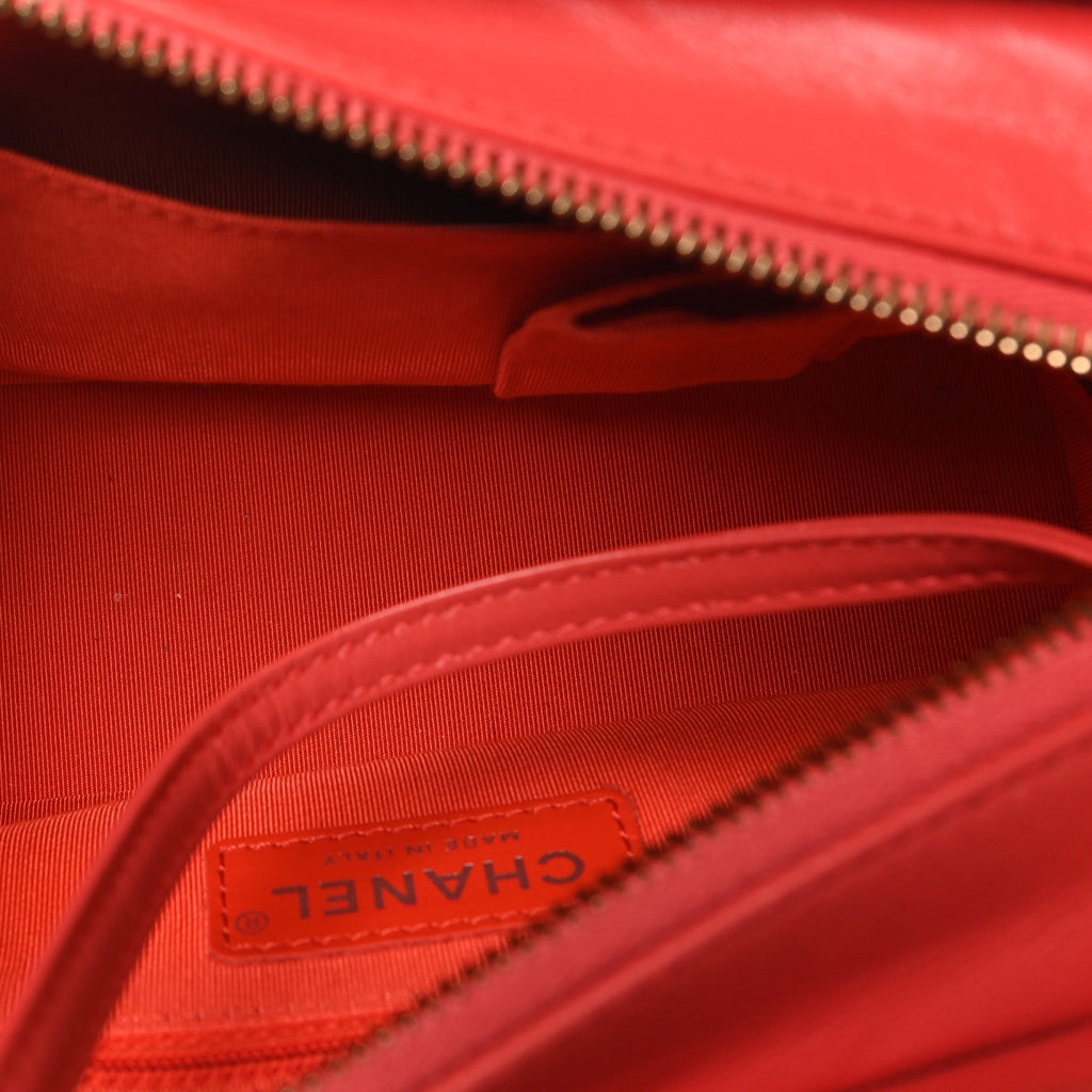 Aged Calfskin Quilted Small Gabrielle Hobo Coral