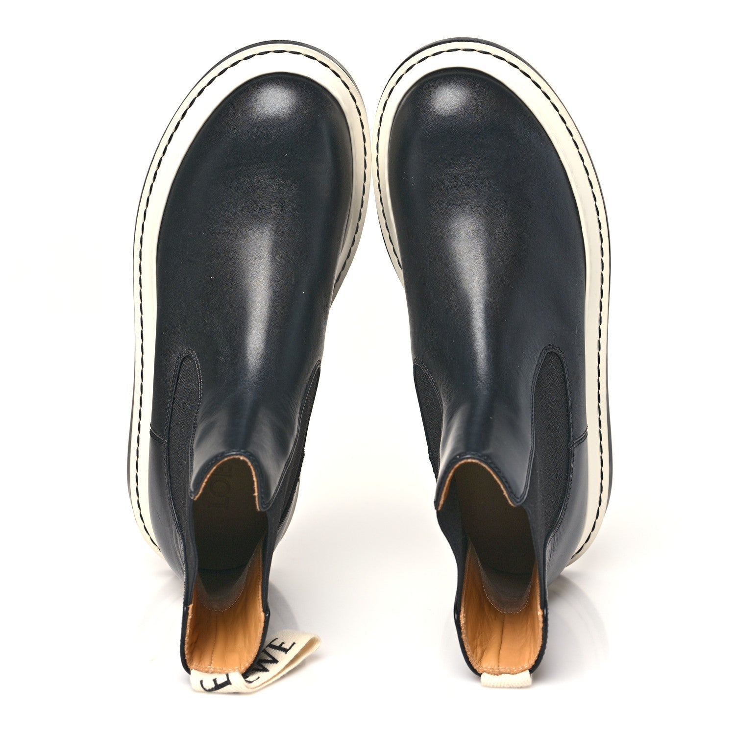 Calfskin Logo Chelsea Mens Boots 38 Black