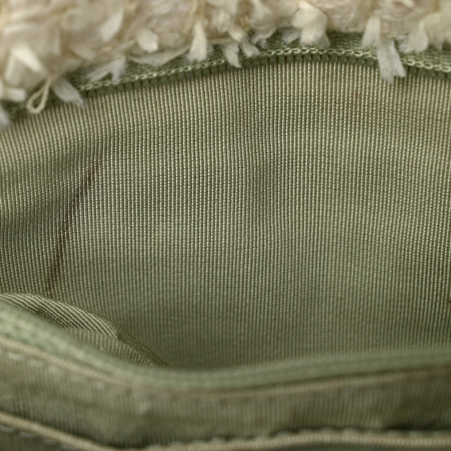 Tweed Quilted Mini Rectangular Flap Light Green Silver White