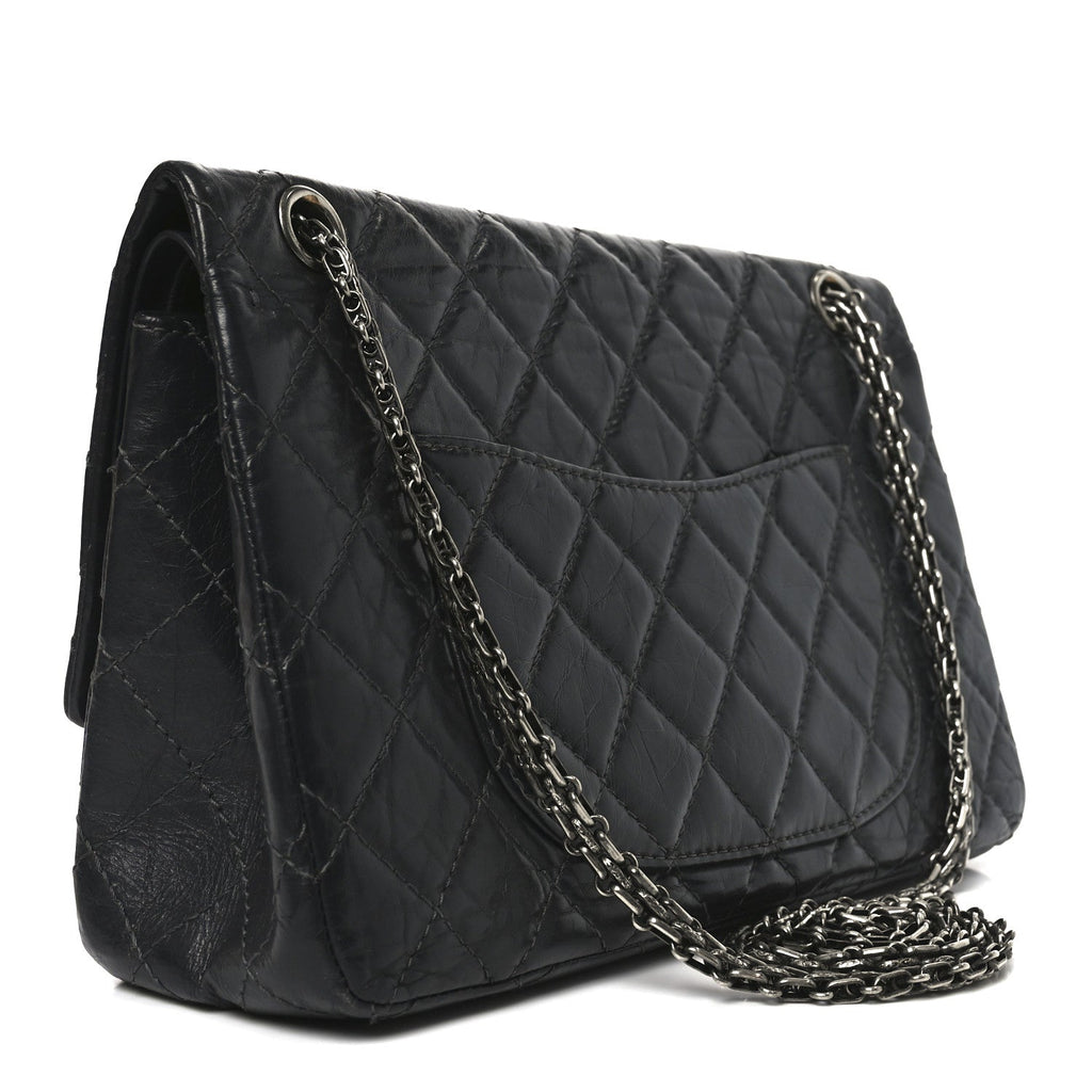 Aged Calfskin Quilted 2.55 Reissue 226 Flap Grey