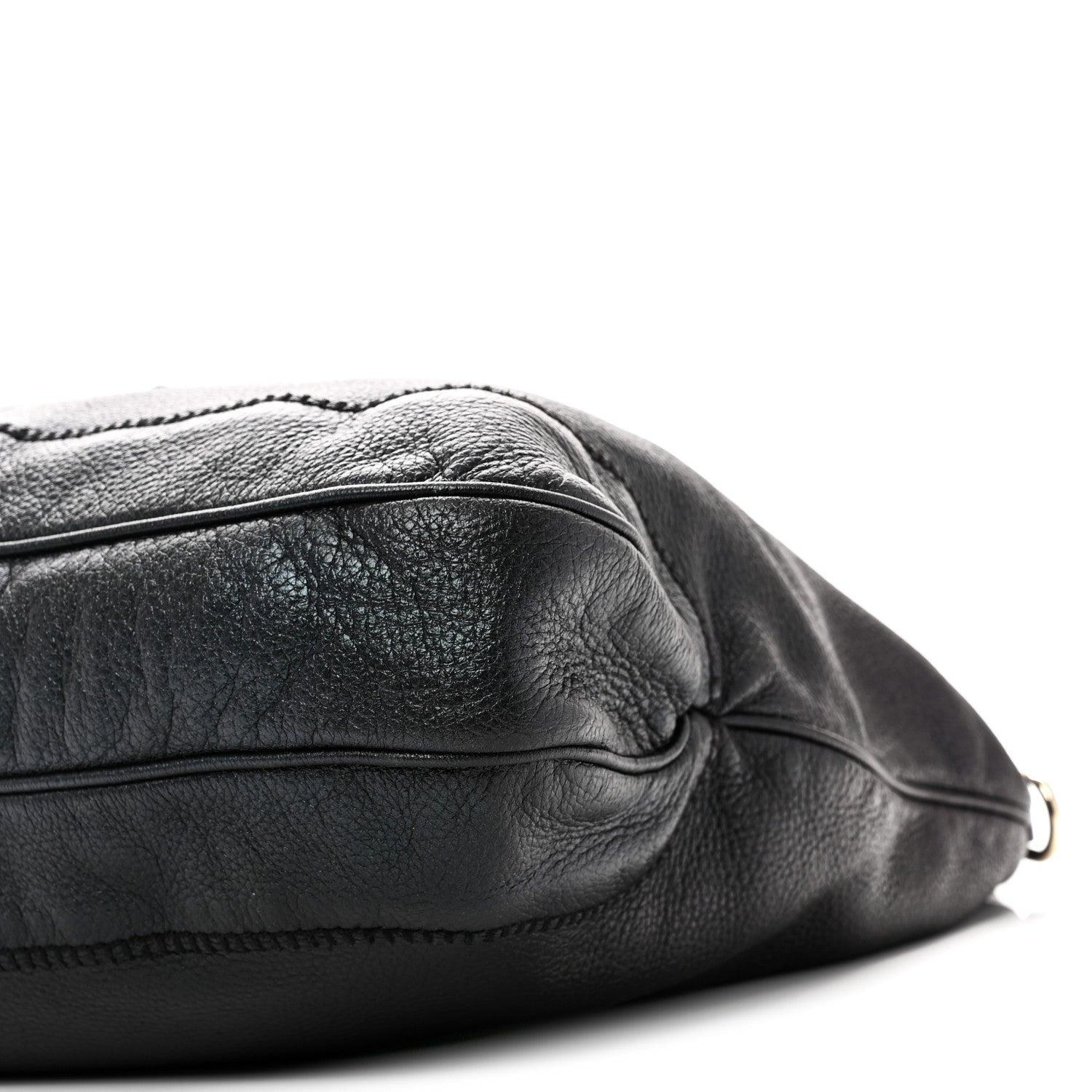 Pebbled Calfskin Medium New Jackie Shoulder Bag Black