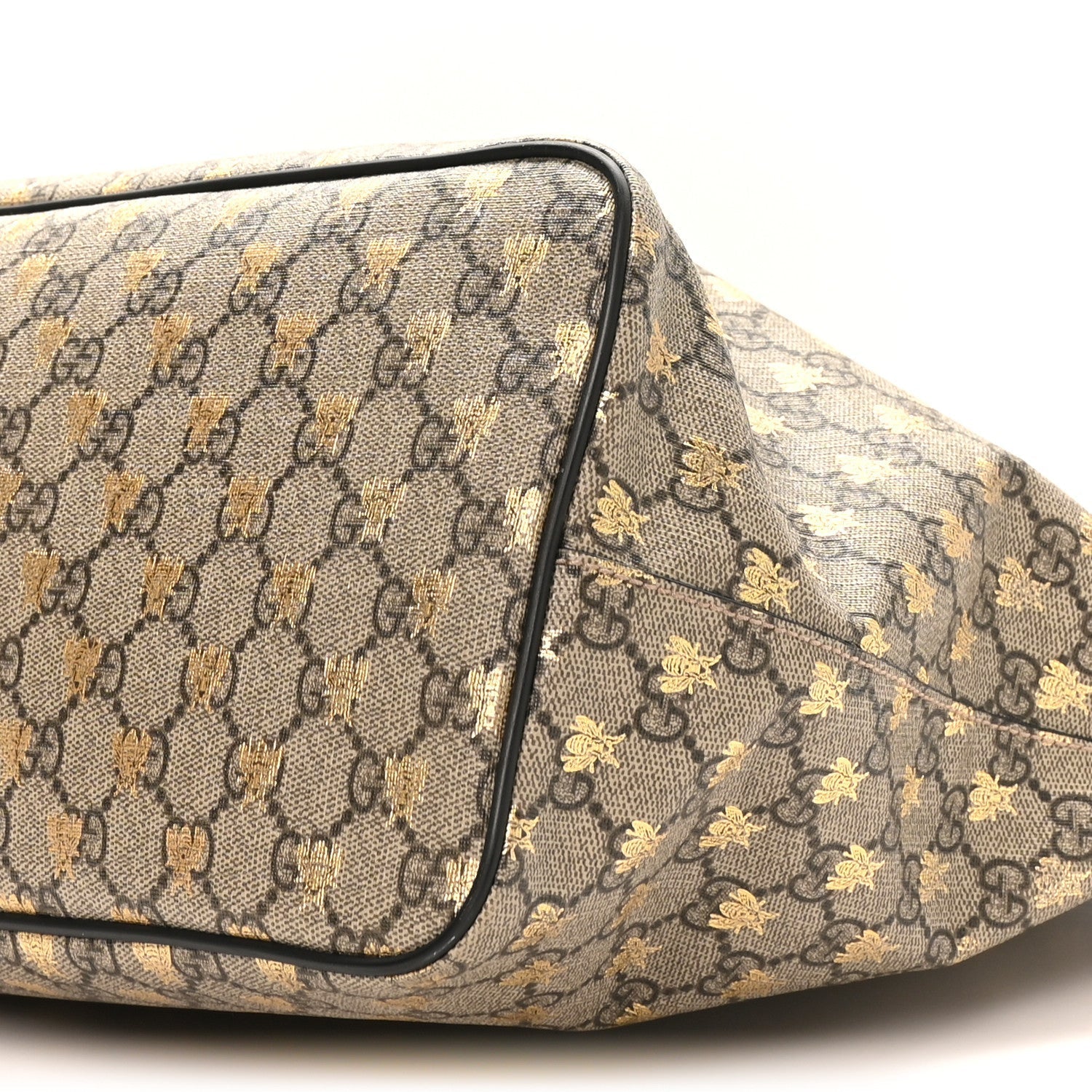 Soft GG Supreme Monogram Bees Medium Crossbody Tote Beige Oro Black