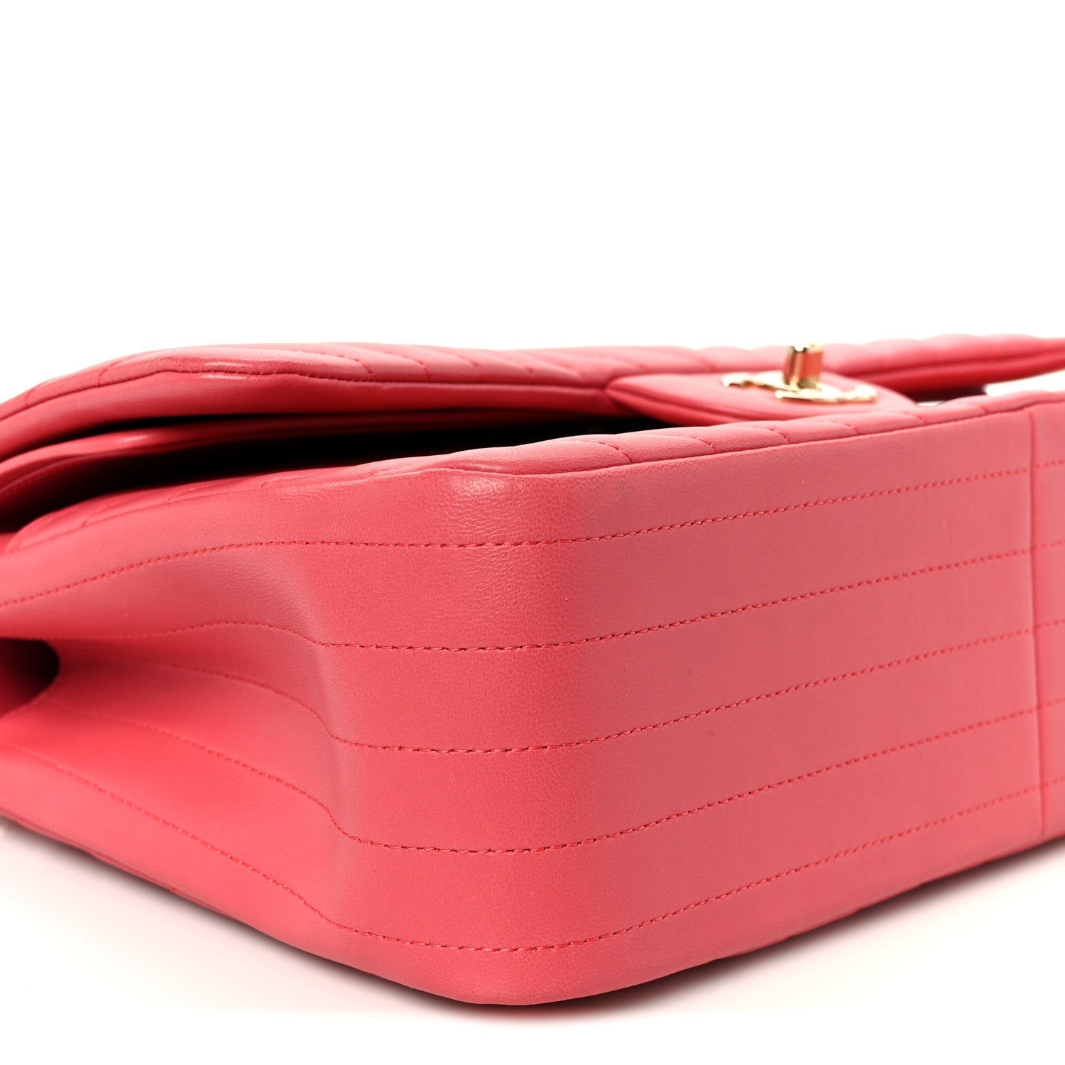 Lambskin Chevron Quilted Jumbo Double Flap Pink