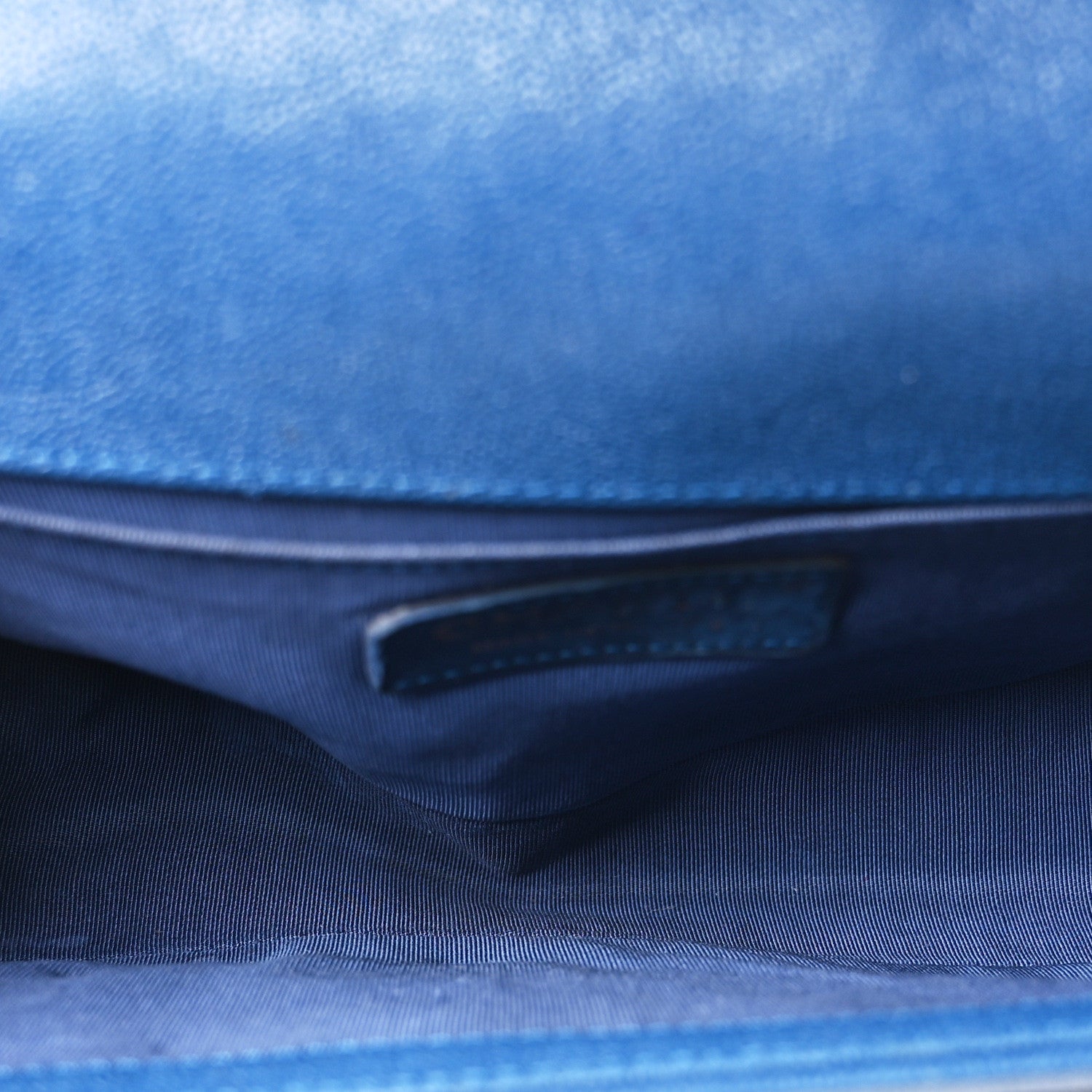 Iridescent Caviar Quilted Medium Boy Flap Dark Blue
