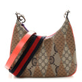 GG Supreme Monogram Mix Monogram Web Patchwork Large Attache Shoulder Bag Beige Multicolor