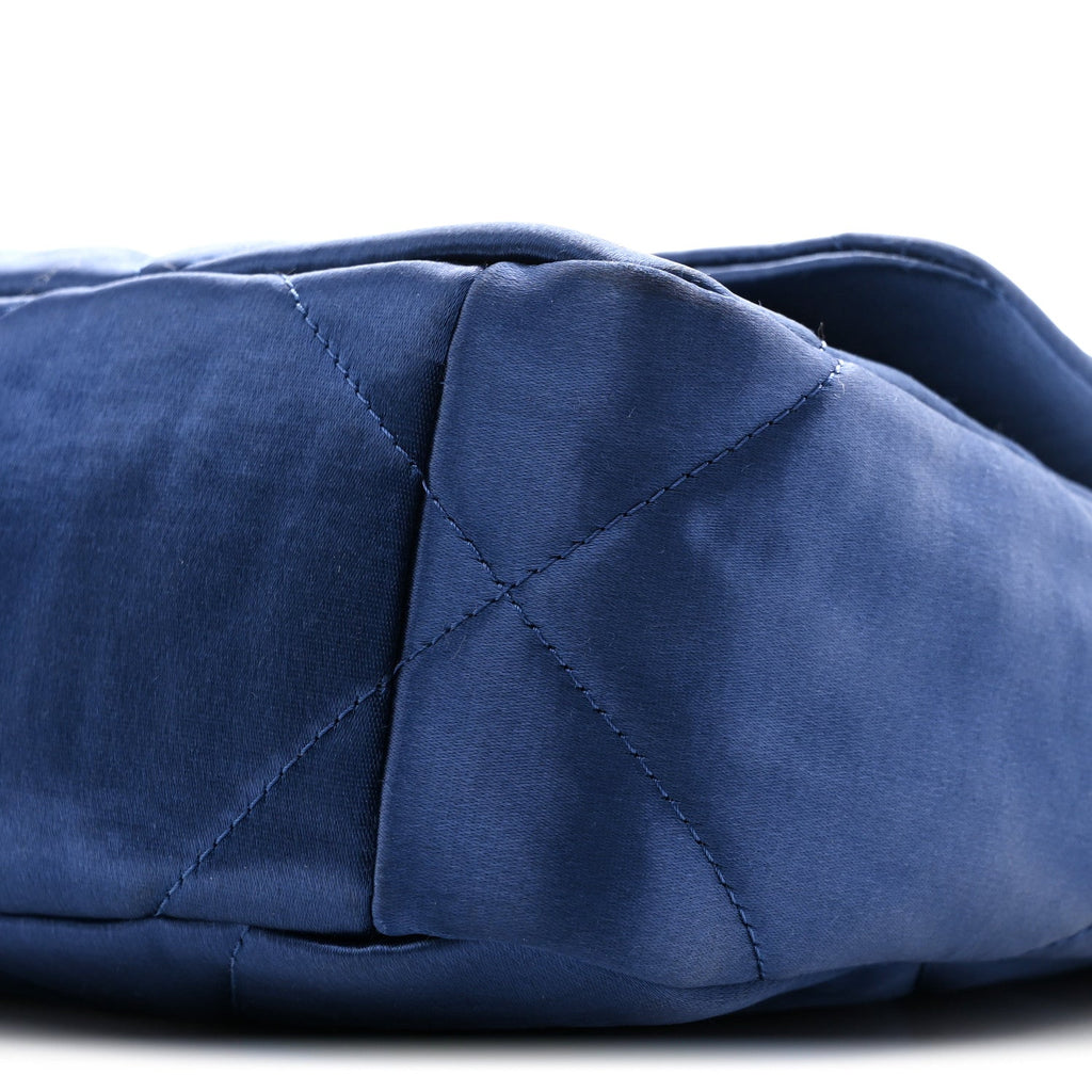 Satin Quilted Medium Chanel 19 Flap Blue