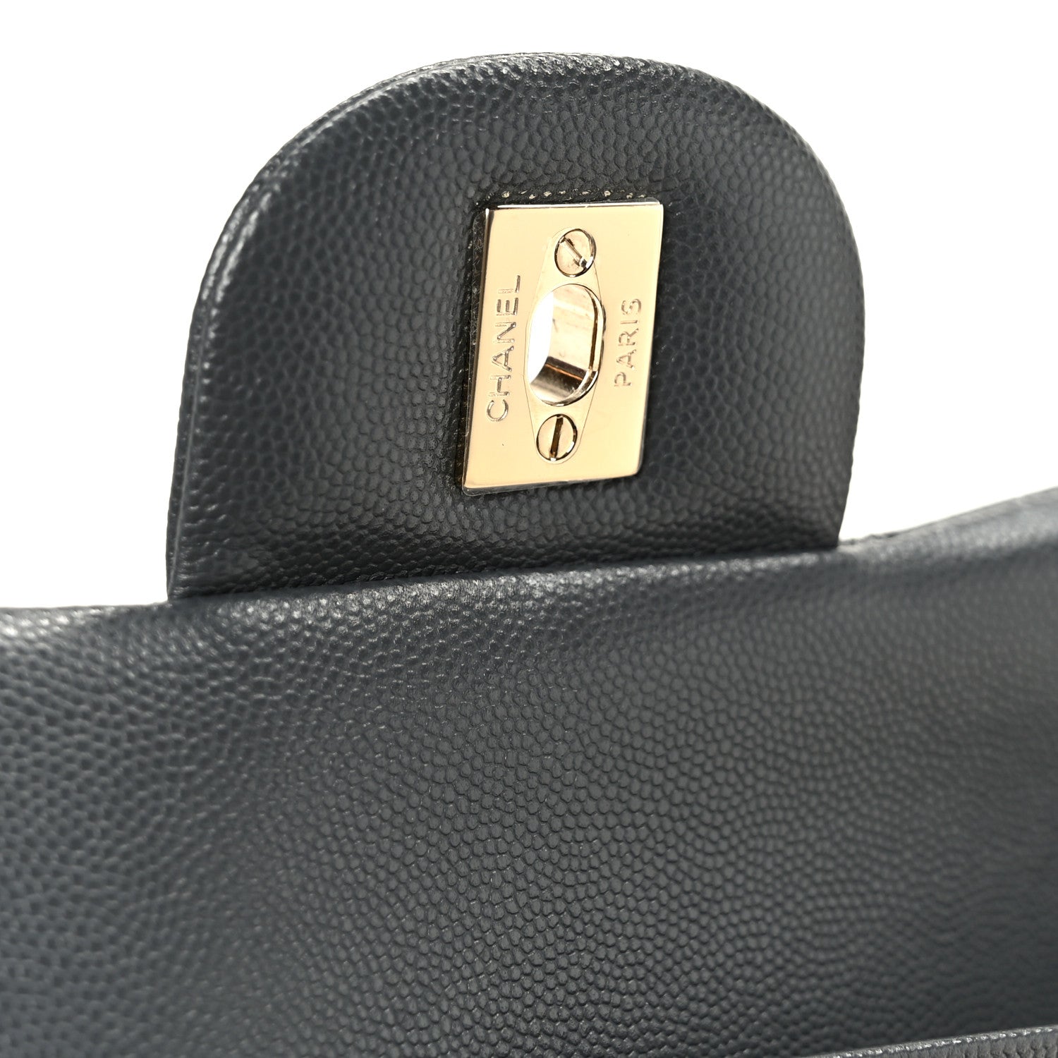 Caviar Quilted Jumbo Double Flap Dark Grey