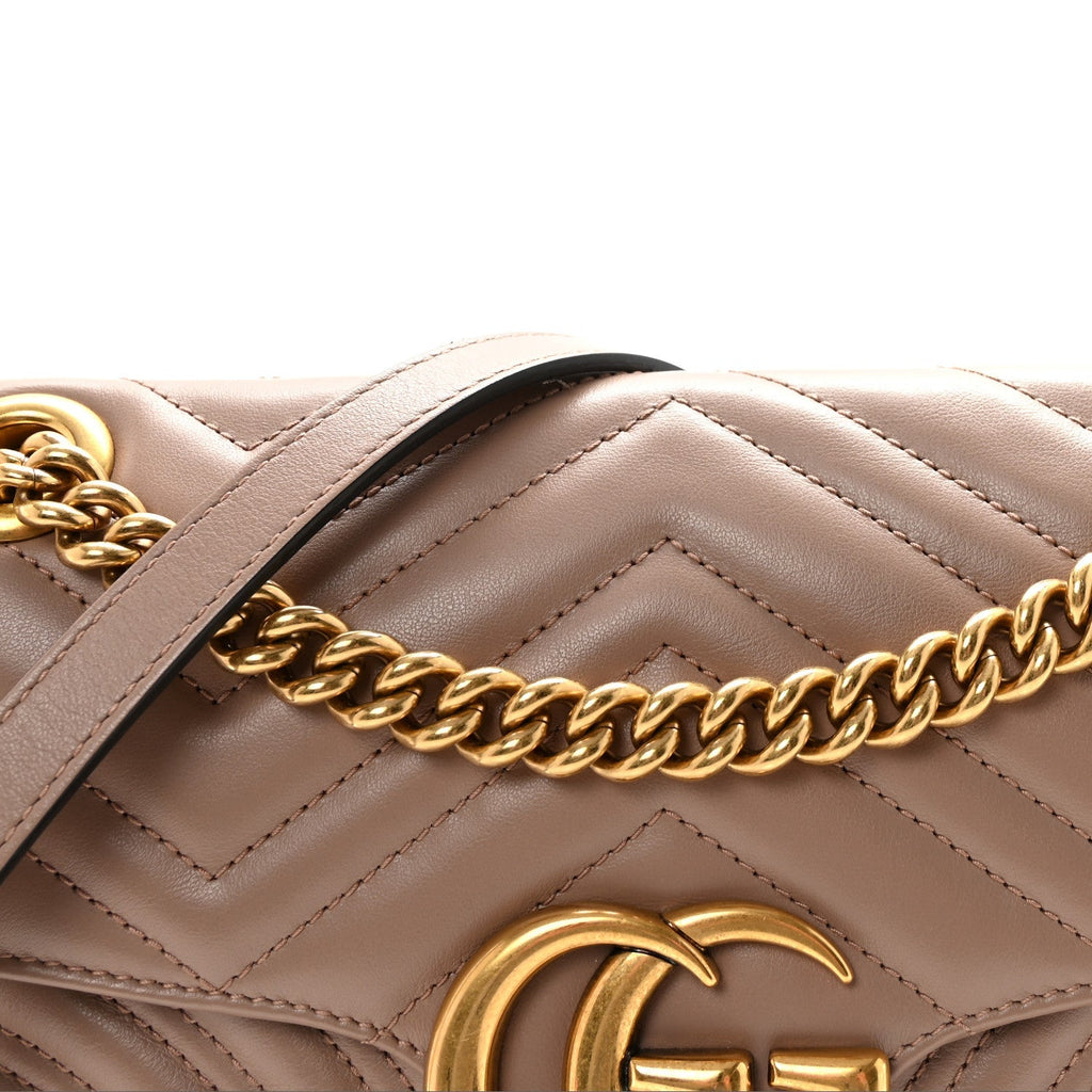 Calfskin Matelasse Small GG Marmont Shoulder Bag Porcelain Rose