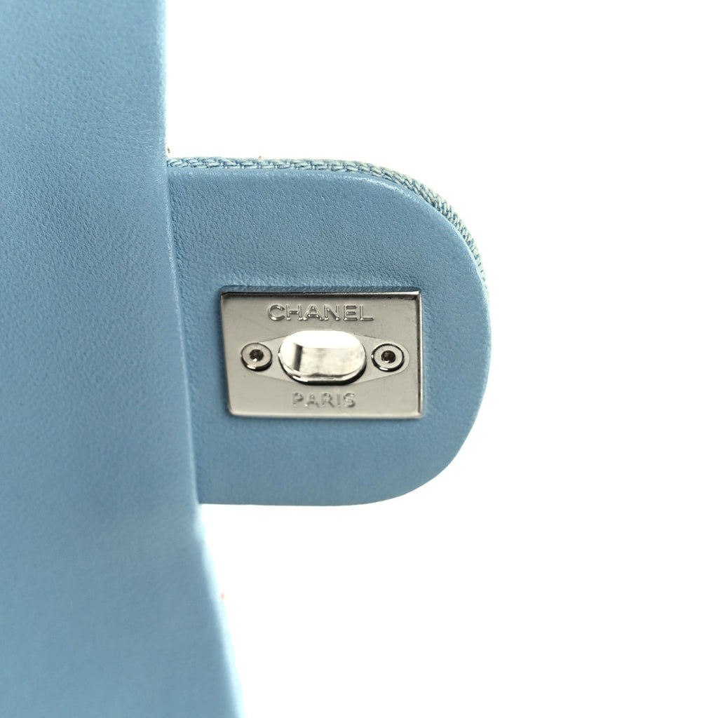 Denim Strass Evening Flap Bag Blue