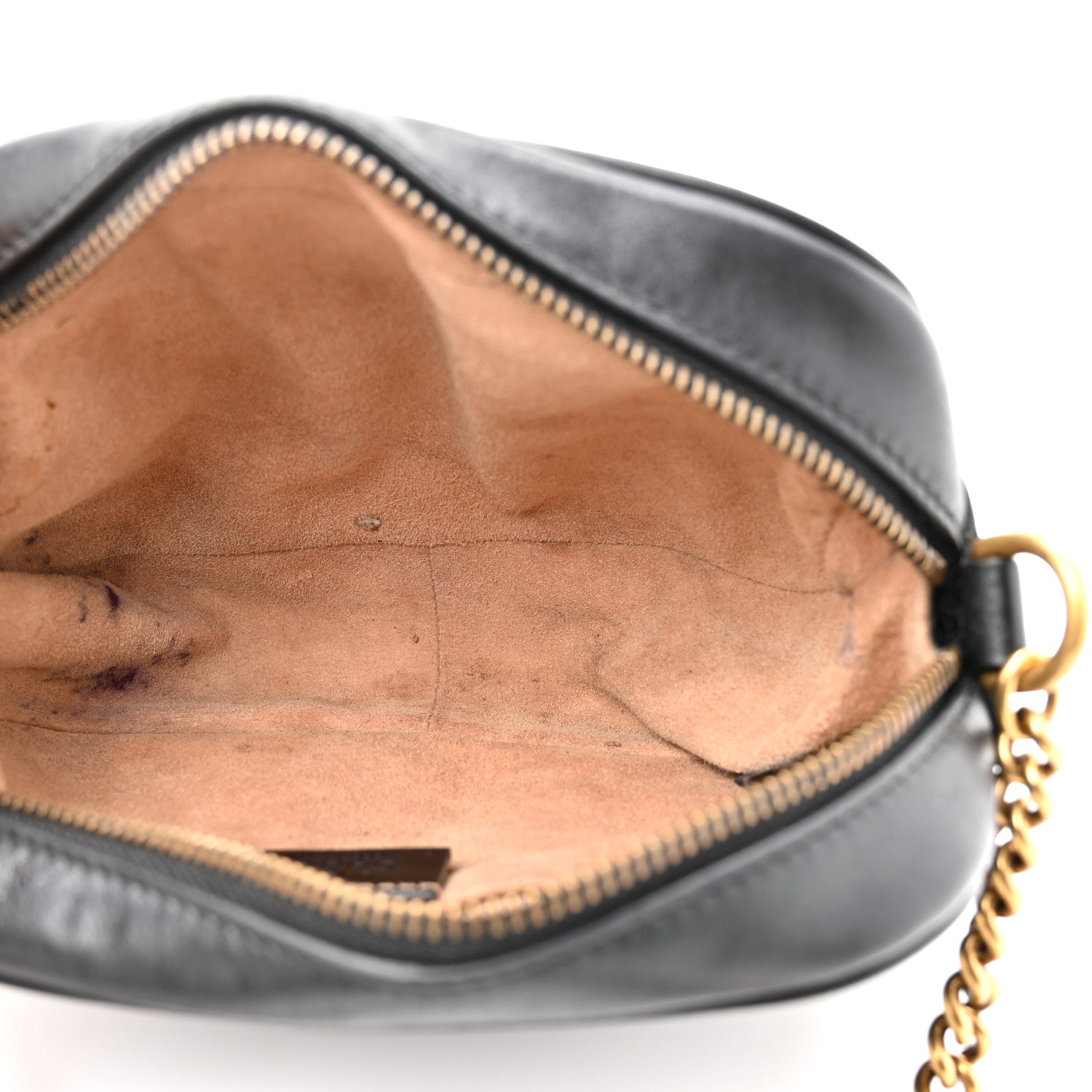 Calfskin Matelasse Mini GG Marmont Chain Shoulder Bag Black