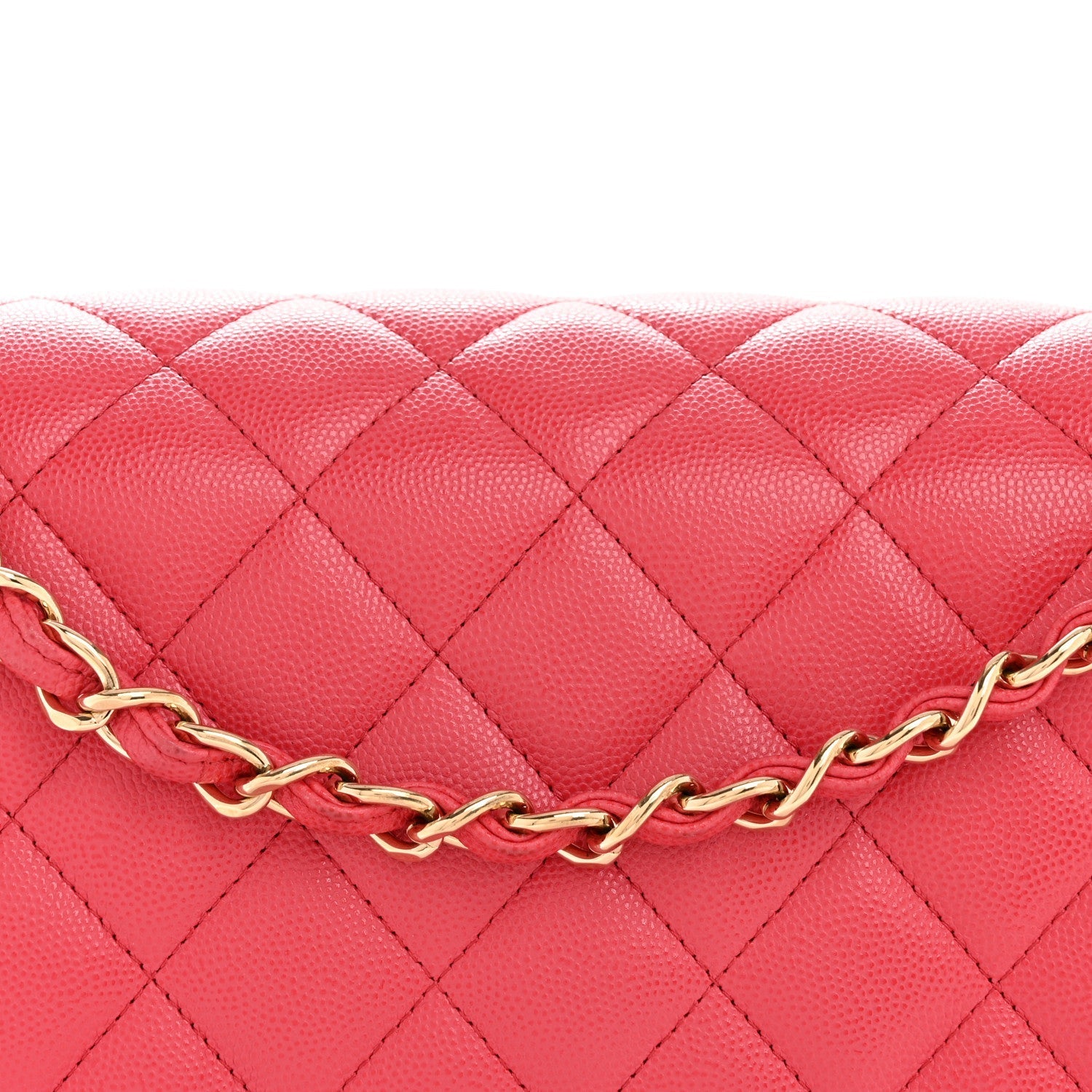 Caviar Quilted Jumbo Double Flap Dark Pink