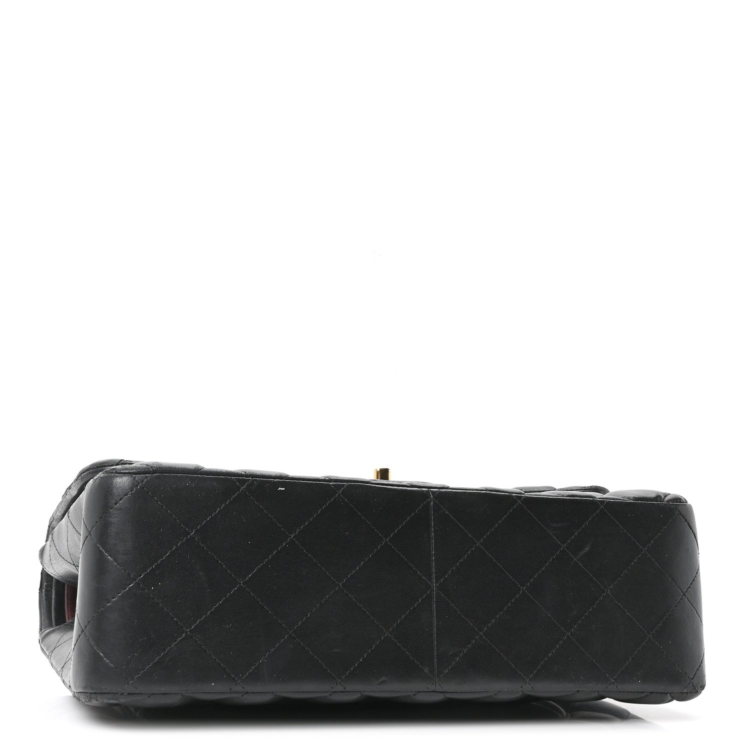 Lambskin Quilted Jumbo Double Flap Black