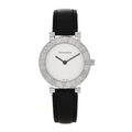 Sterling Silver Calfskin 29mm Atlas Quartz Watch Black