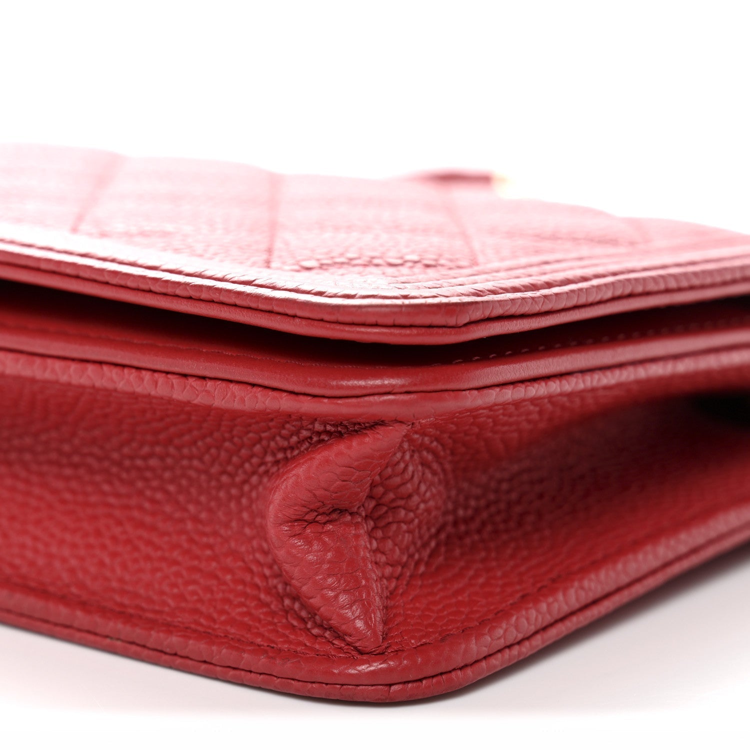 Caviar Quilted Boy Wallet On Chain WOC Red