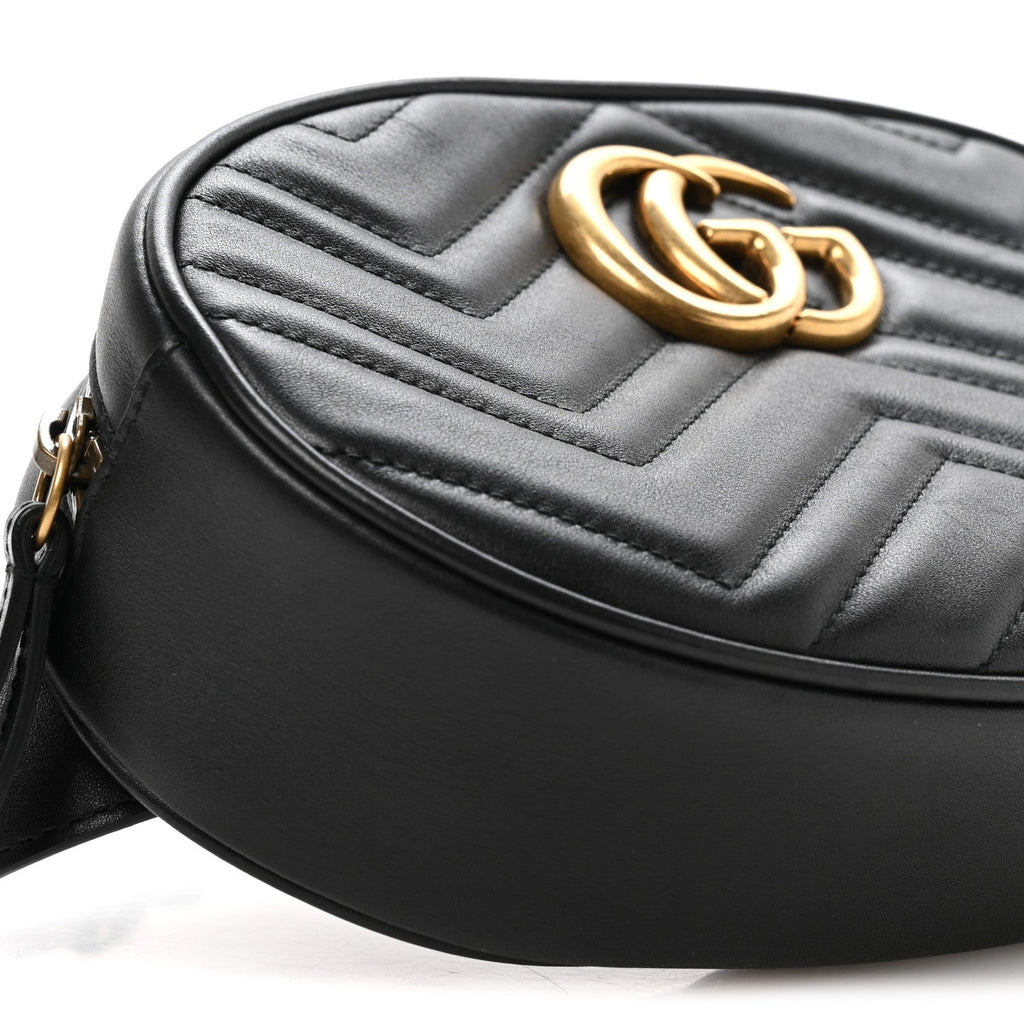 Calfskin Matelasse GG Marmont Belt Bag 95 38 Black