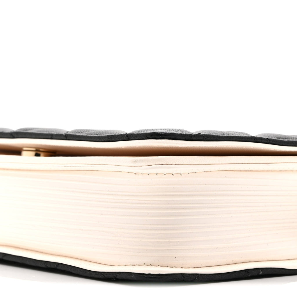 Lambskin Quilted Book Wallet On Chain WOC Black