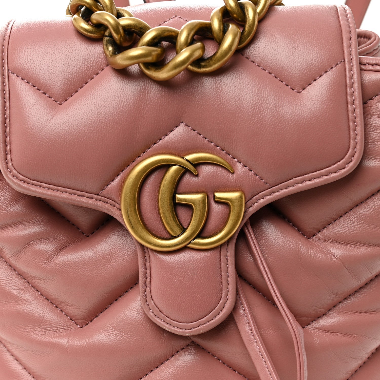Nappa Chevron Matelasse GG Marmont Backpack Carmine Rose