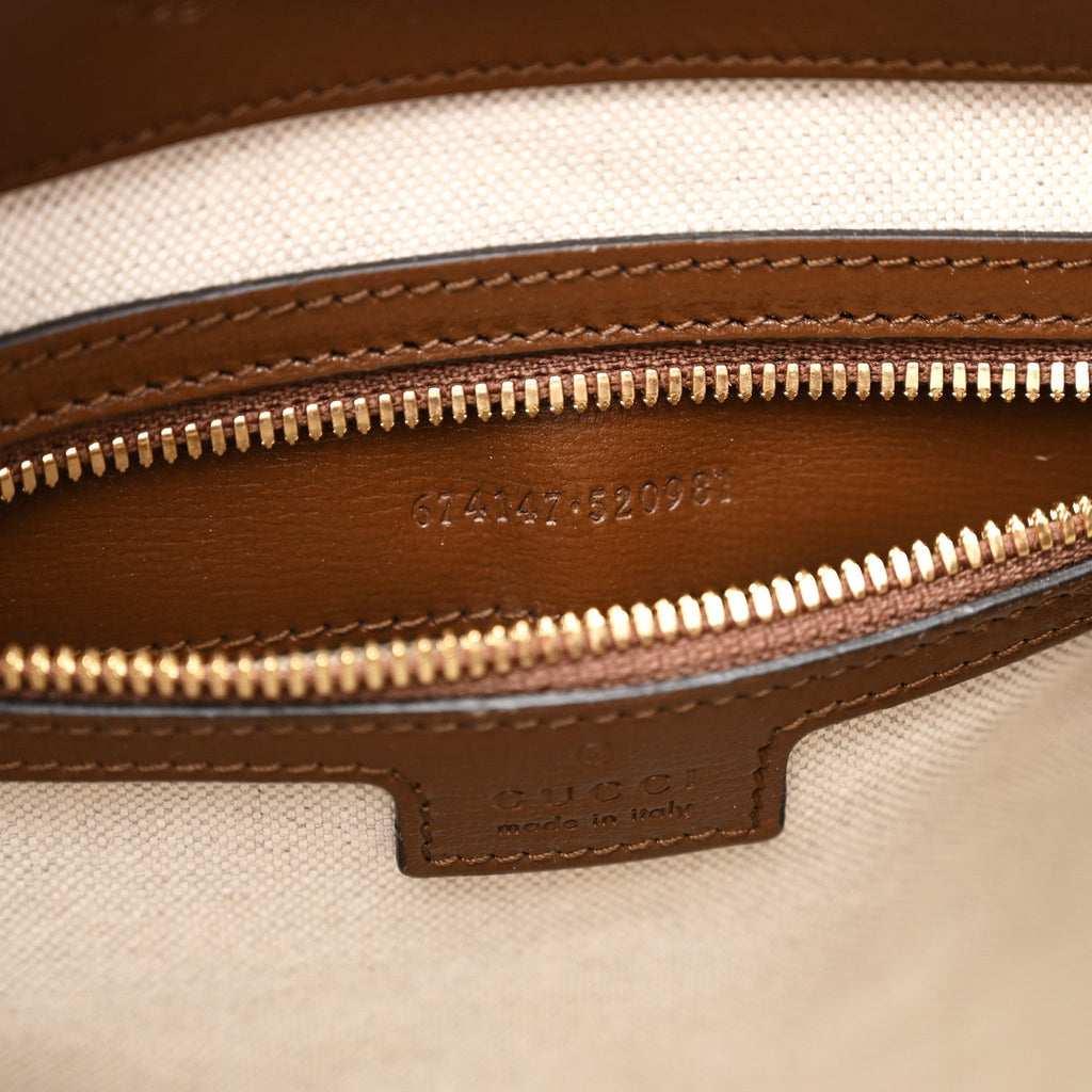 GG Supreme Monogram Azalea Calfskin Retro Interlocking G Buckle Backpack Beige Ebony Brown Sugar