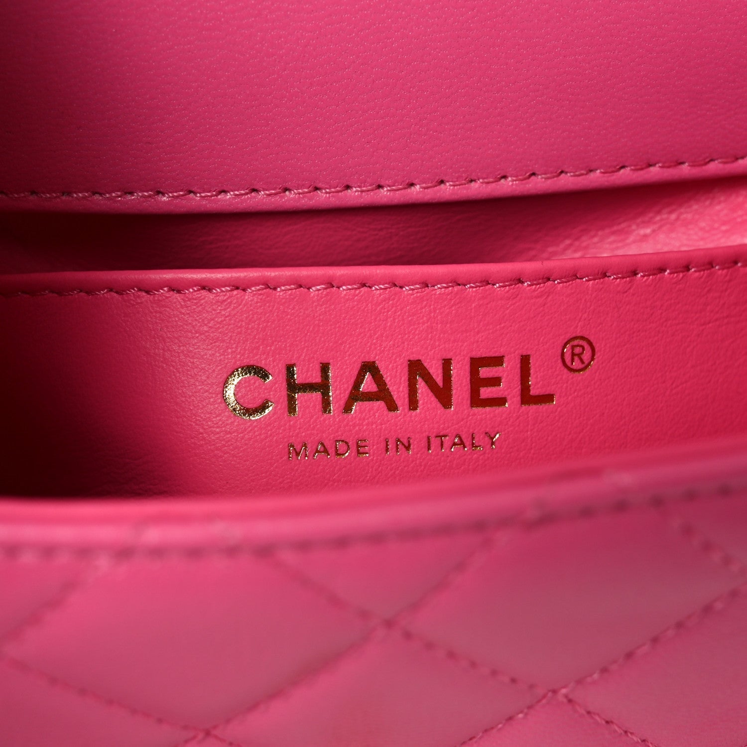 Goatskin Quilted Mini Square Flap Pink