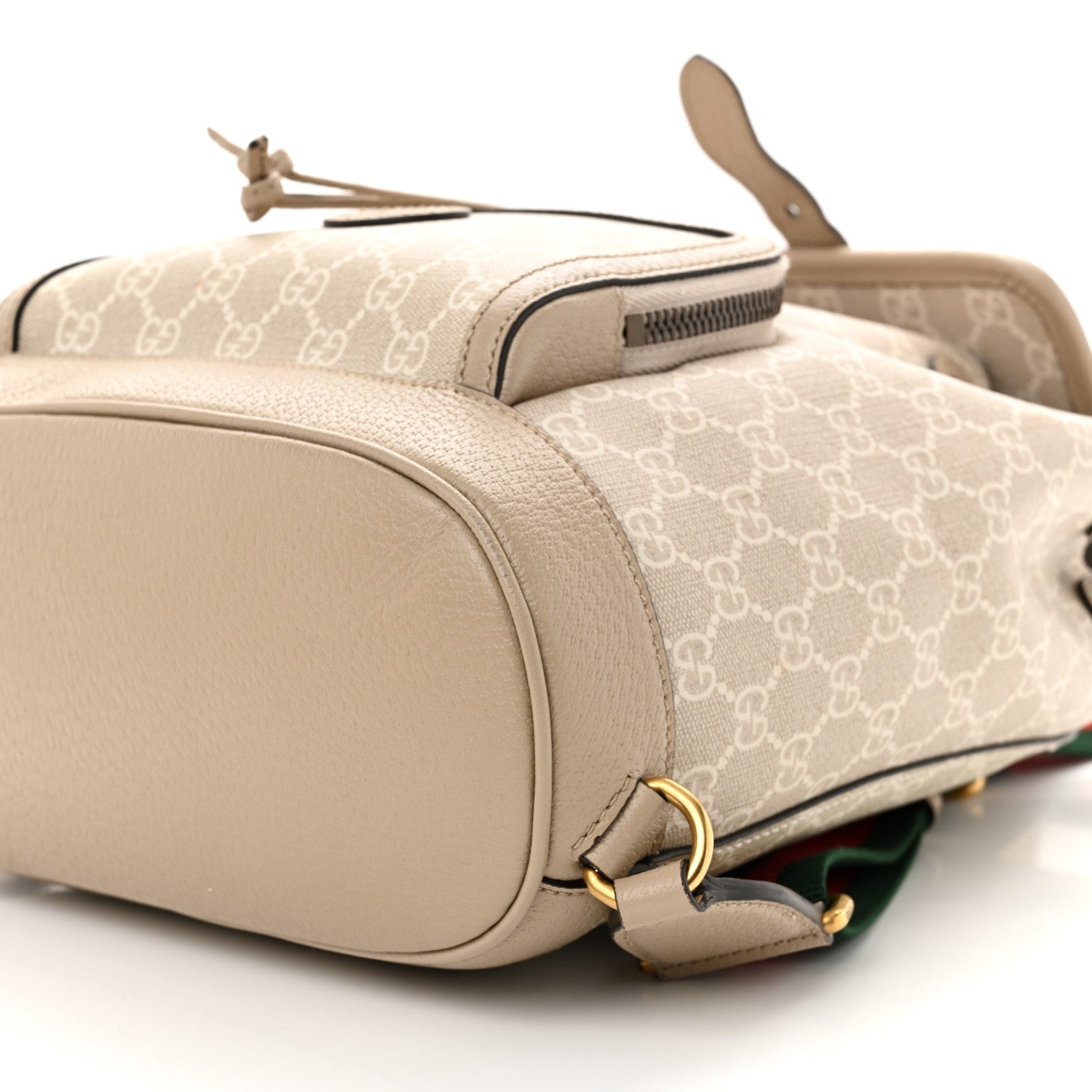 GG Supreme Monogram Azalea Calfskin Retro Interlocking G Buckle Backpack Beige Mystic White