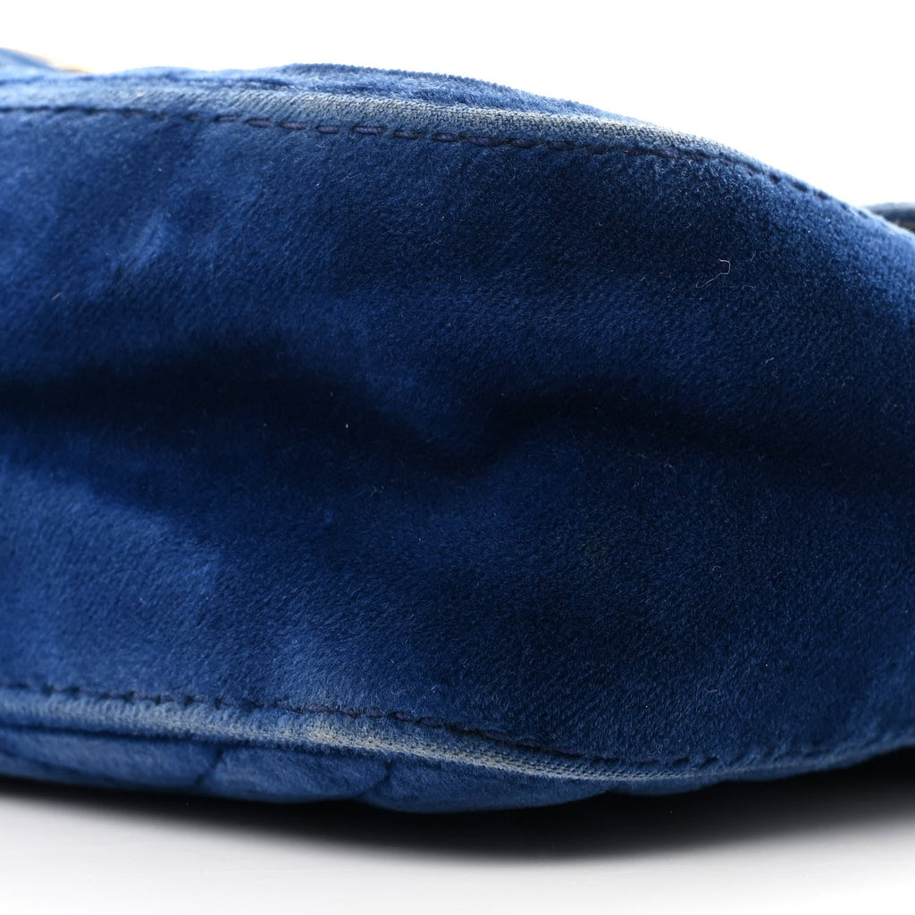 Velvet Matelasse Mini GG Marmont Shoulder Bag Cobalt Blue