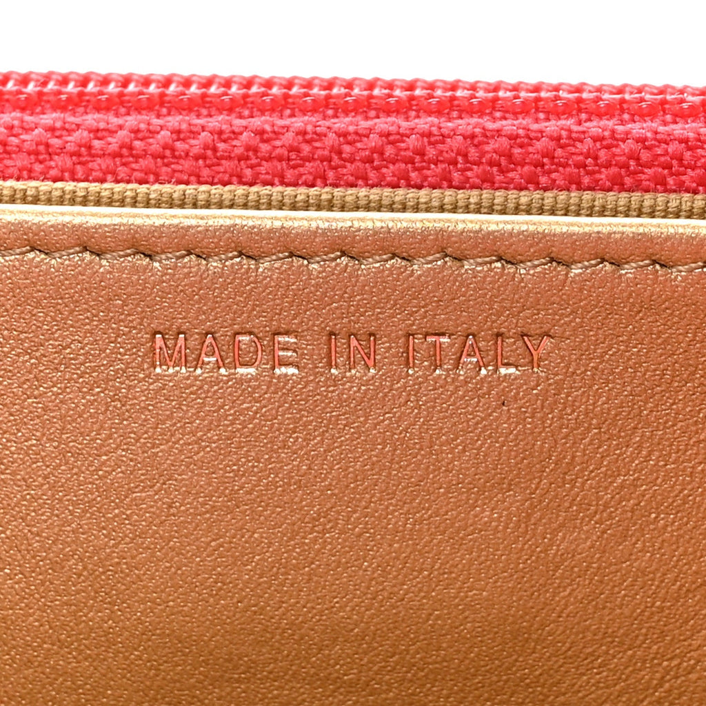 Lambskin Quilted CC Pearl Crush Wallet on Chain WOC Red