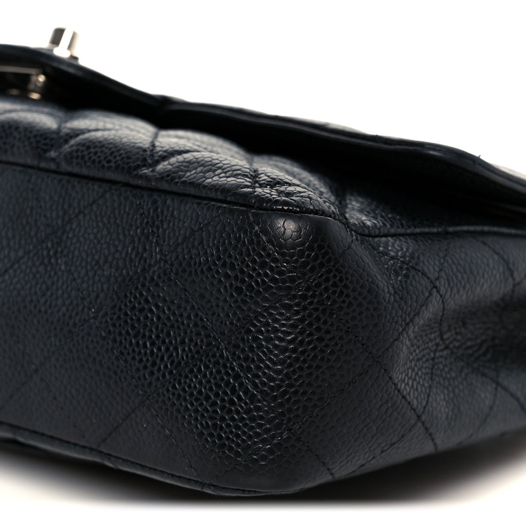 Caviar Quilted Medium Double Flap Black